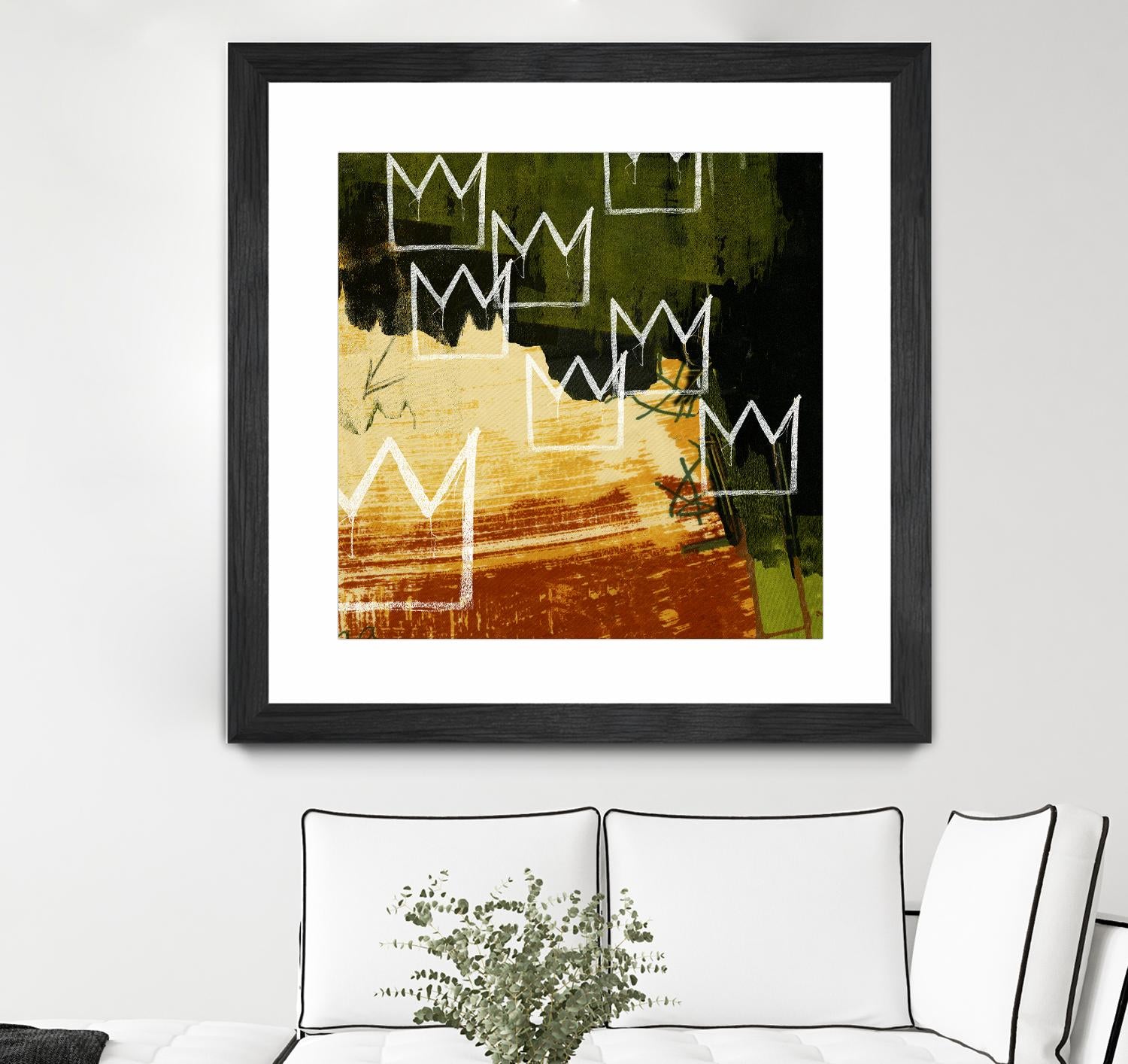 Graffiti Crowns C by Tracy Hiner on GIANT ART - orange contemporary