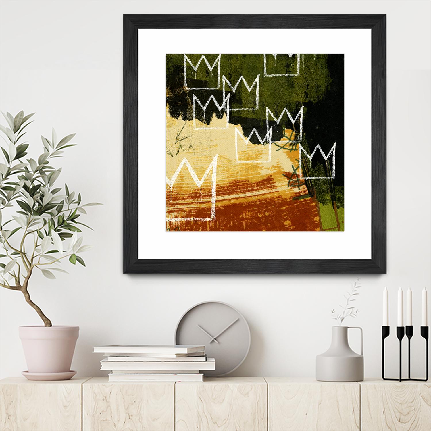 Graffiti Crowns C by Tracy Hiner on GIANT ART - orange contemporary