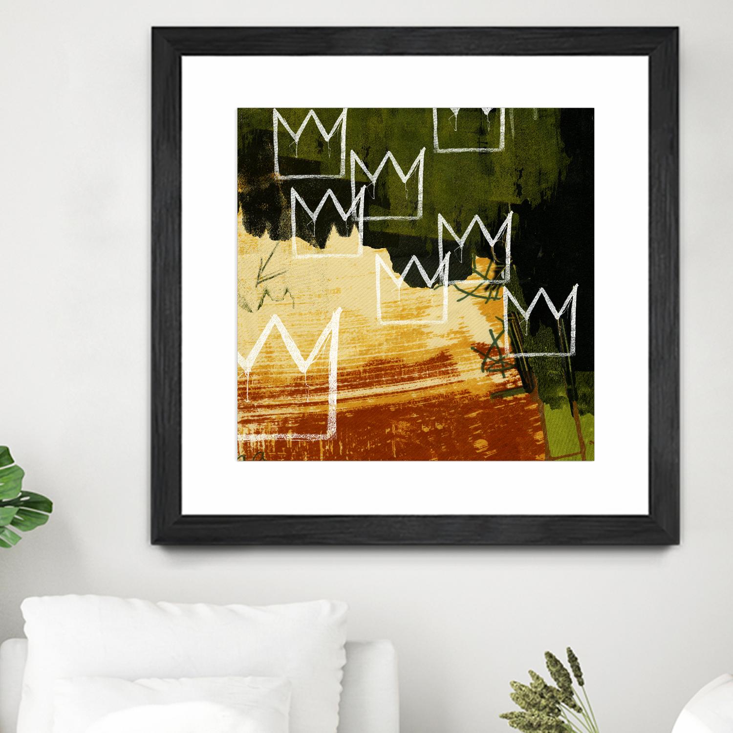 Graffiti Crowns C by Tracy Hiner on GIANT ART - orange contemporary