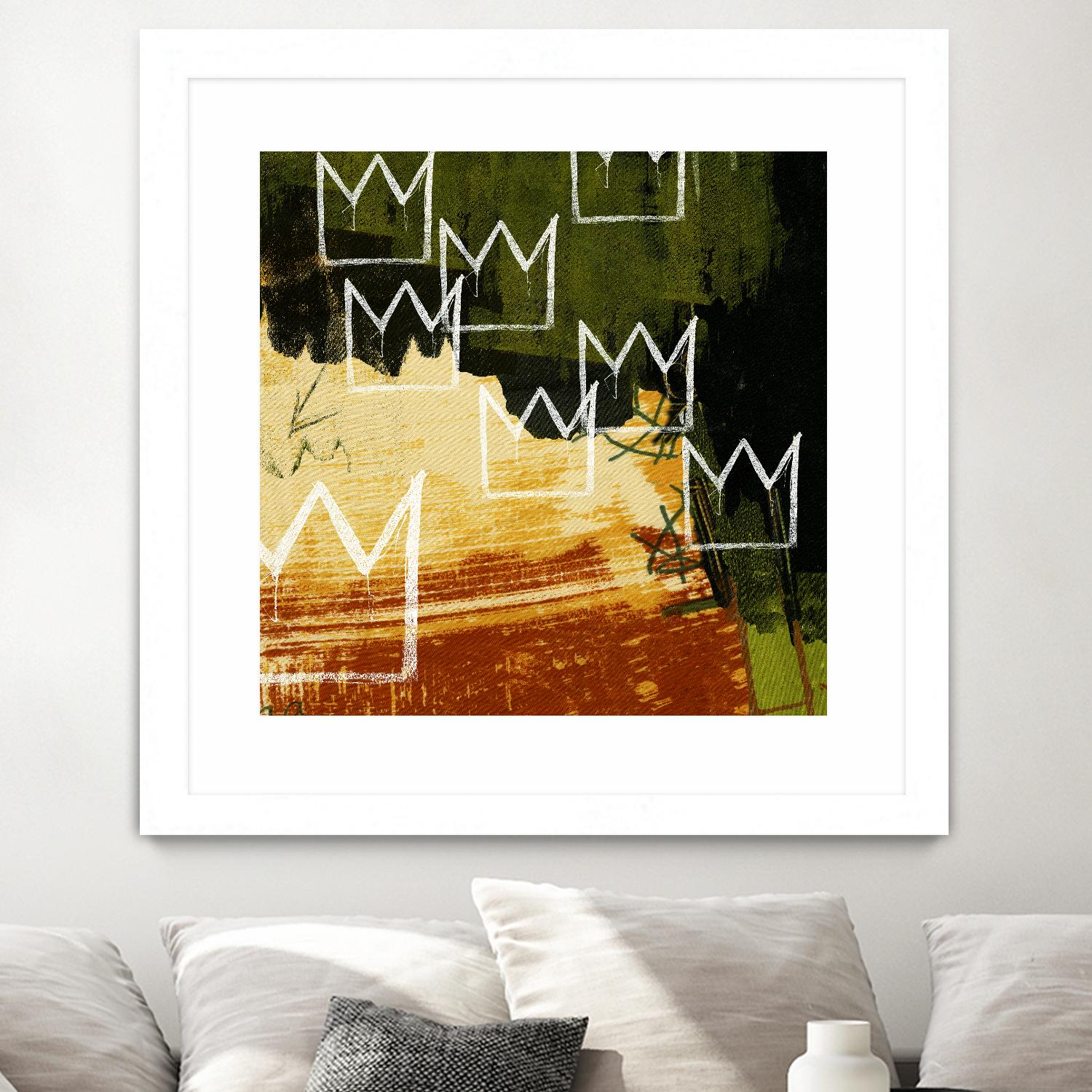 Graffiti Crowns C by Tracy Hiner on GIANT ART - orange contemporary