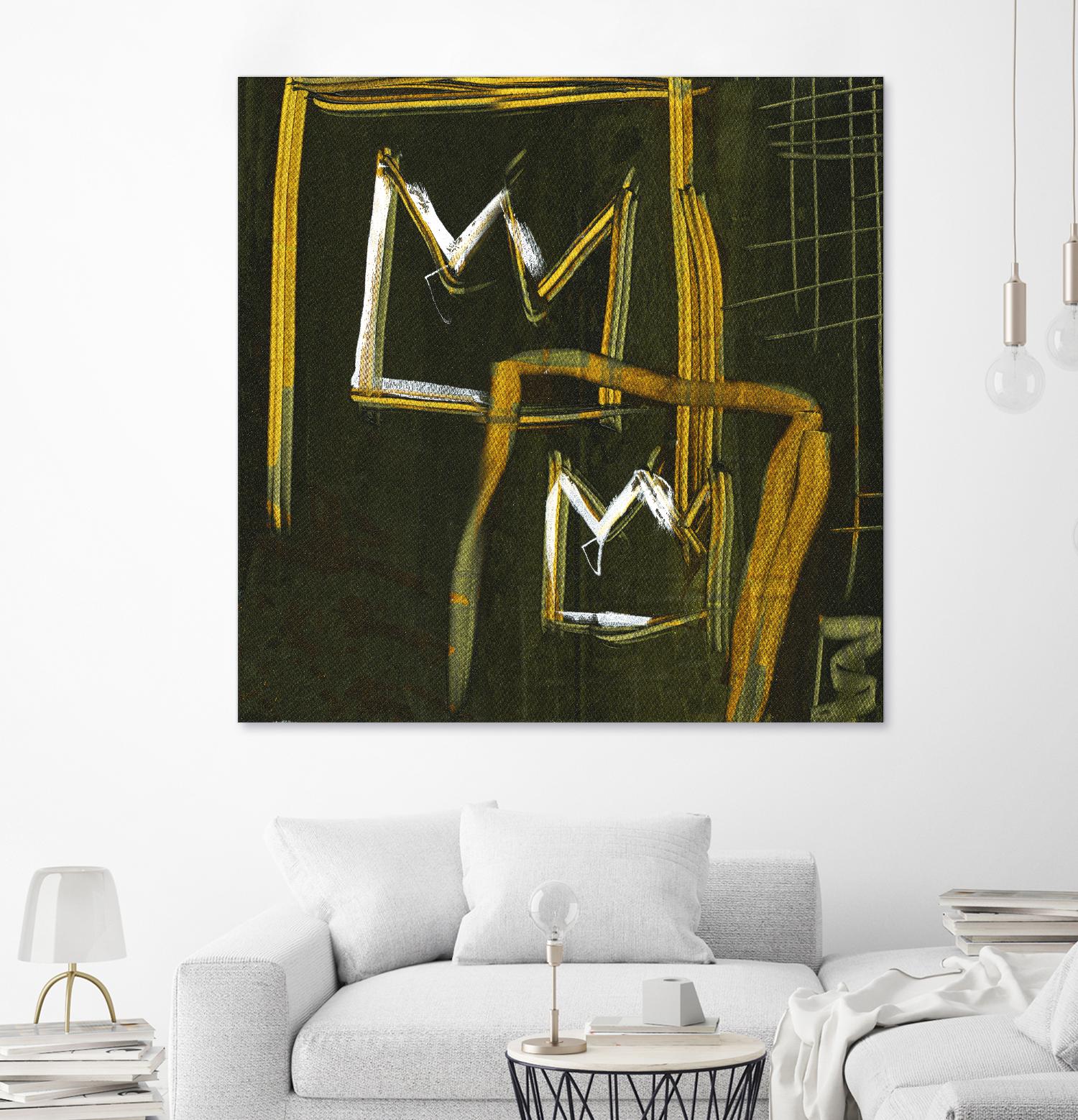 Graffiti Crowns D by Tracy Hiner on GIANT ART - orange contemporary