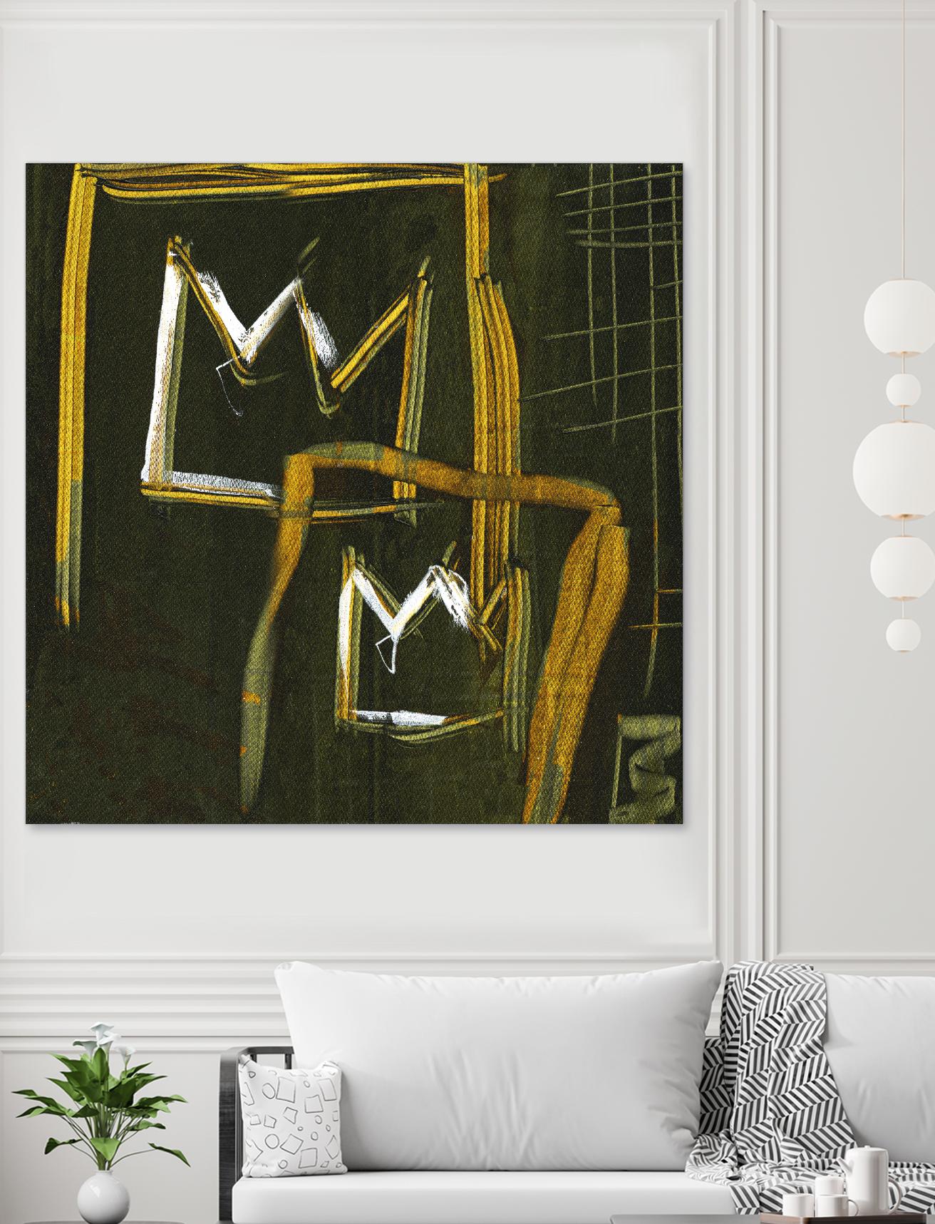 Graffiti Crowns D by Tracy Hiner on GIANT ART - orange contemporary