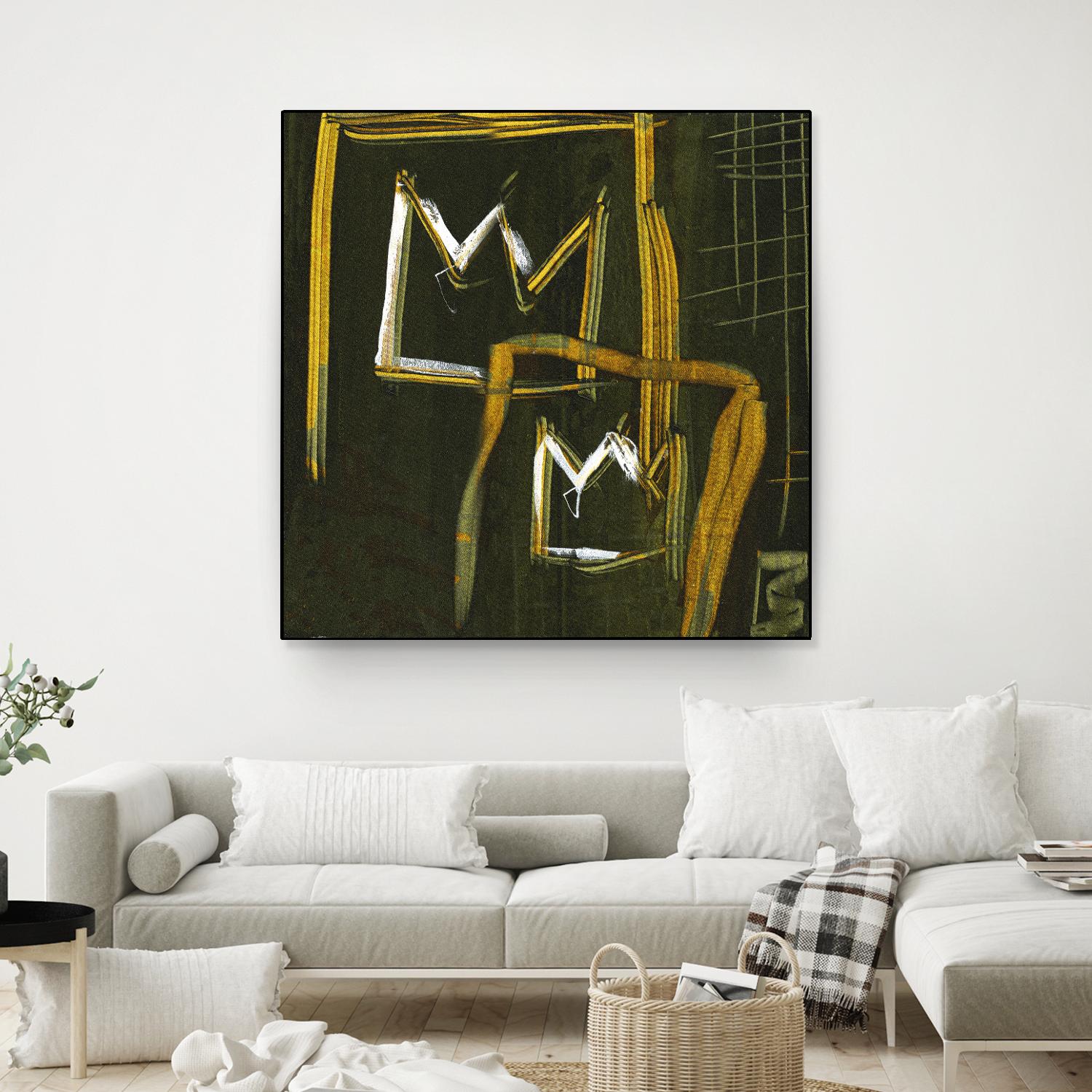 Graffiti Crowns D by Tracy Hiner on GIANT ART - orange contemporary