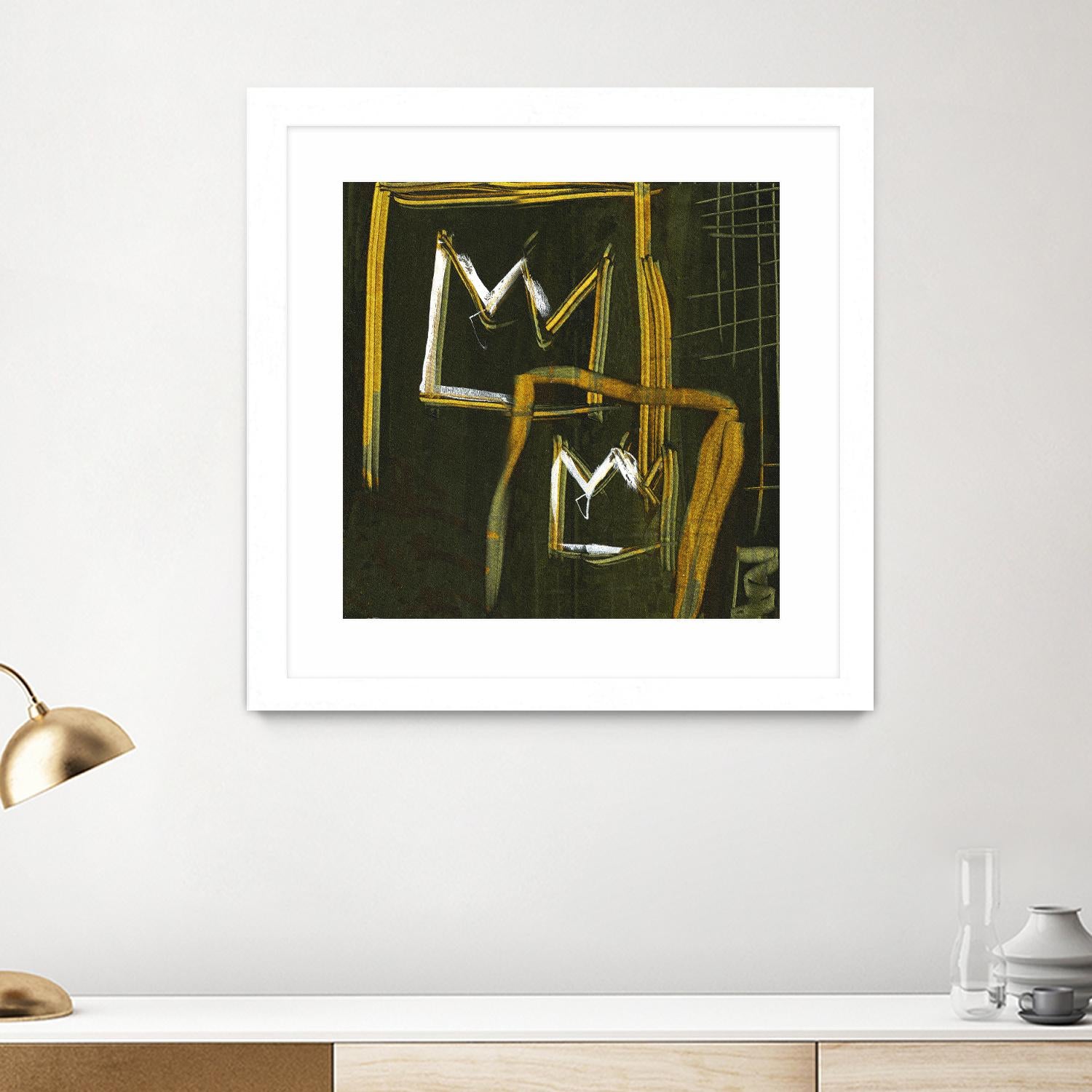 Graffiti Crowns D by Tracy Hiner on GIANT ART - orange contemporary