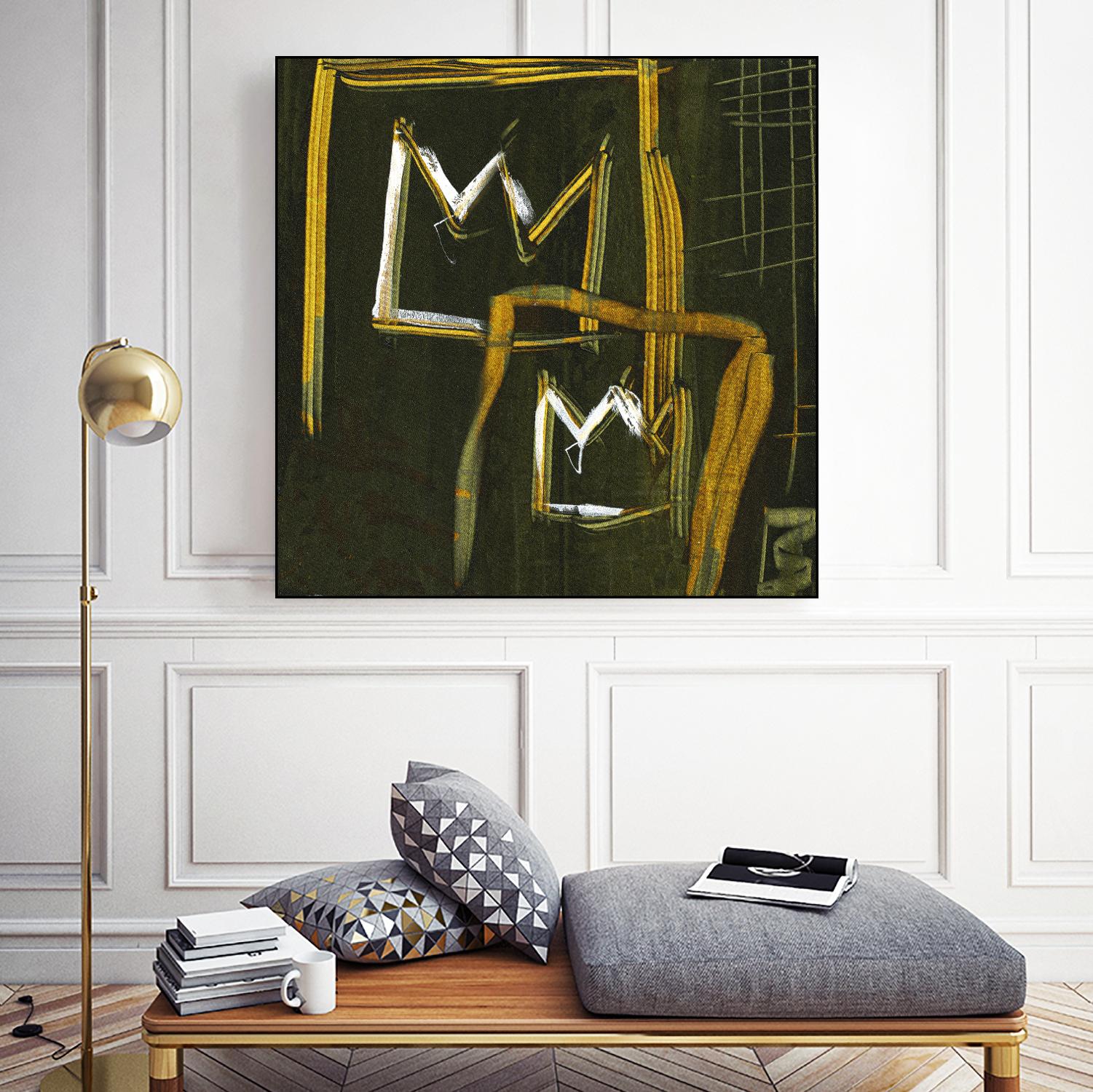 Graffiti Crowns D by Tracy Hiner on GIANT ART - orange contemporary