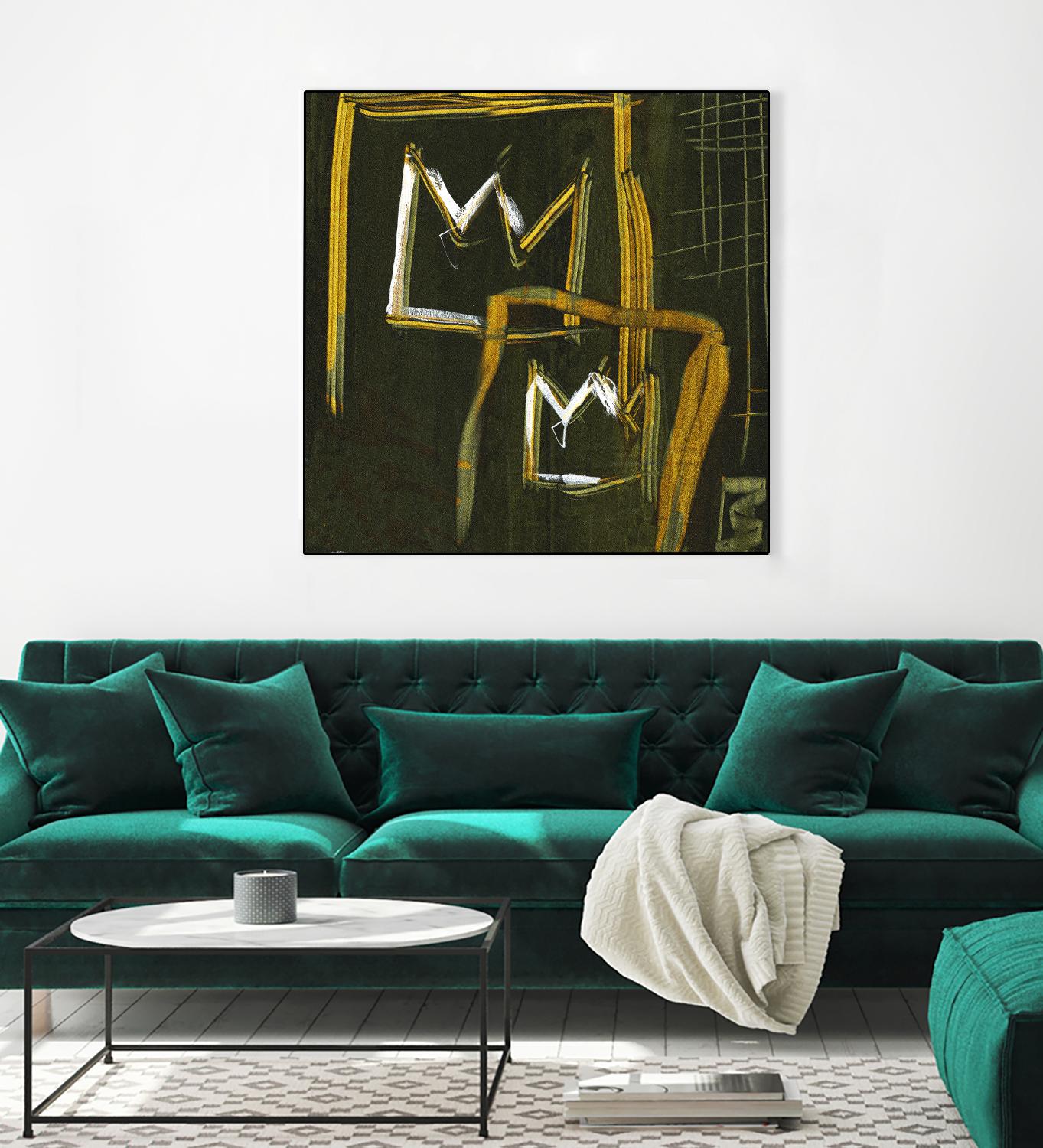 Graffiti Crowns D by Tracy Hiner on GIANT ART - orange contemporary