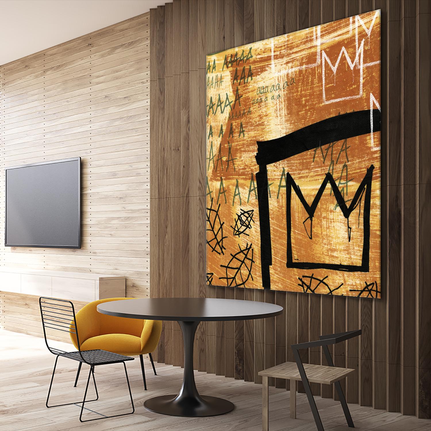 Graffiti Crowns E by Tracy Hiner on GIANT ART - black contemporary