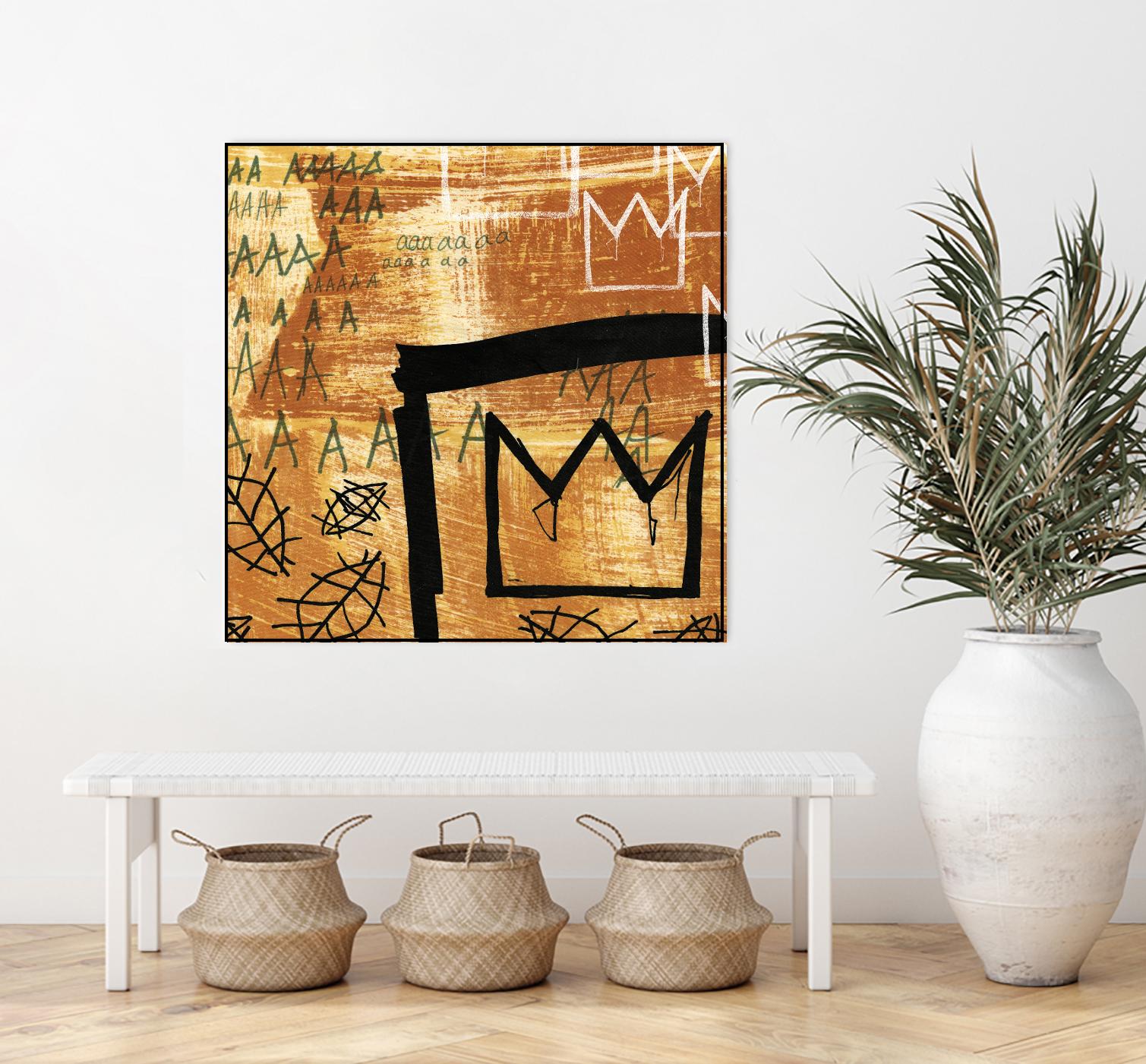 Graffiti Crowns E by Tracy Hiner on GIANT ART - black contemporary