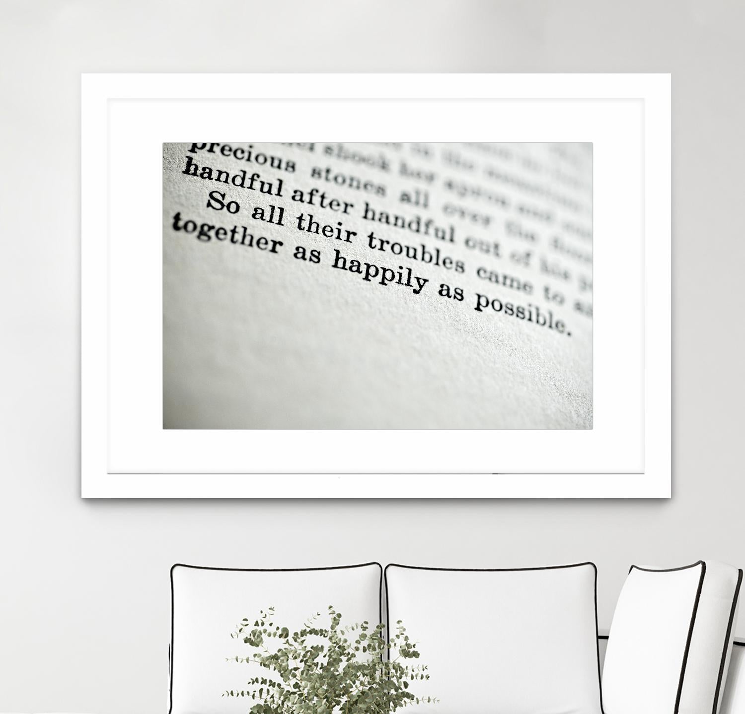 Happily by Amy Smith on GIANT ART - white photo art