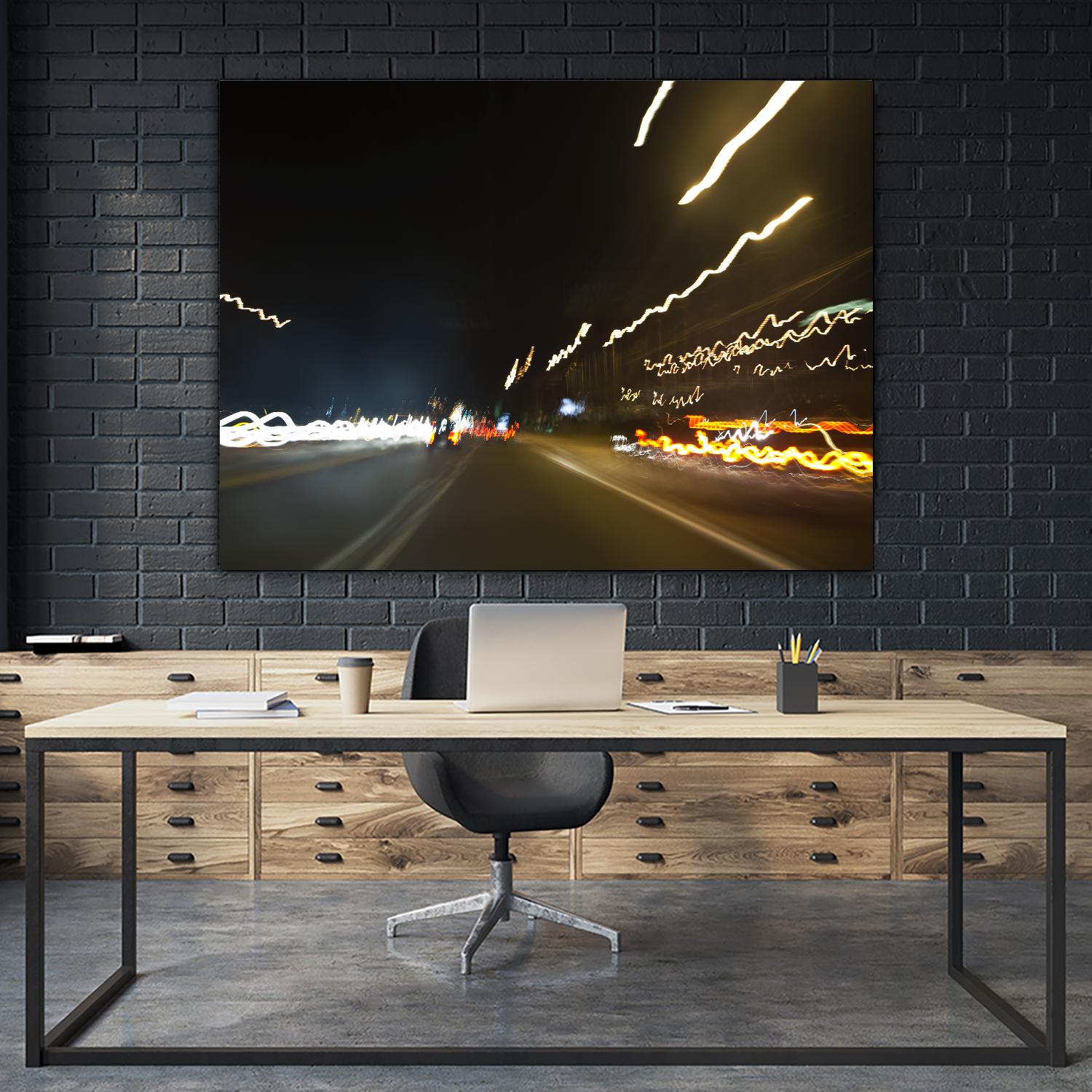 Traffic Abstract 2 by Acer Images on GIANT ART - yellow photo art