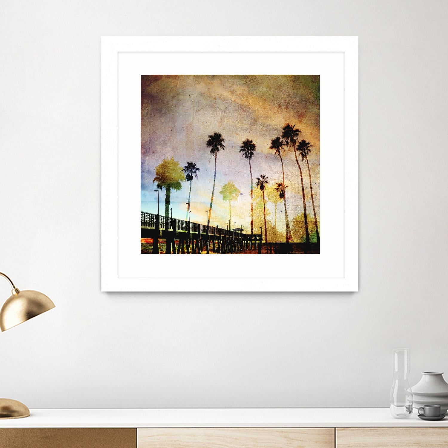 Sunset on the Pier A by GI ArtLab on GIANT ART - yellow tropical