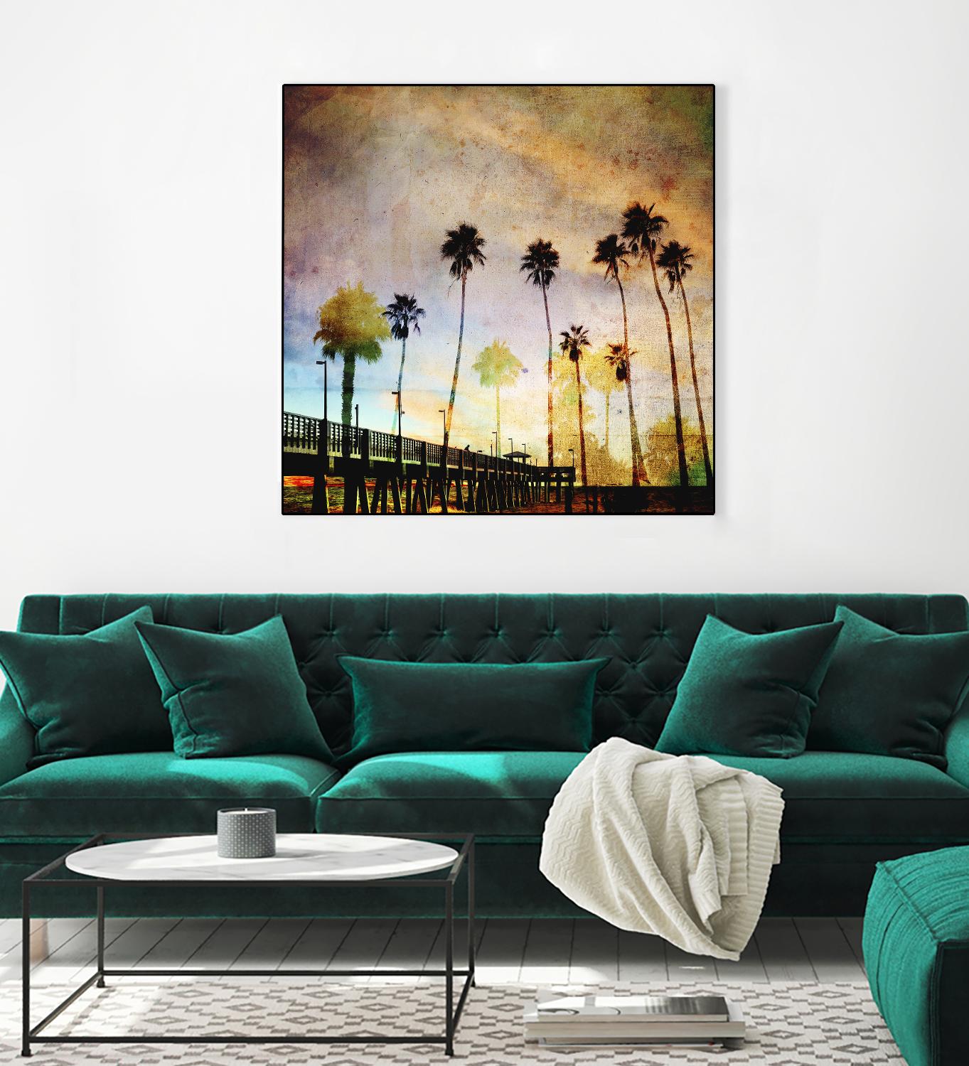 Sunset on the Pier A by GI ArtLab on GIANT ART - yellow tropical