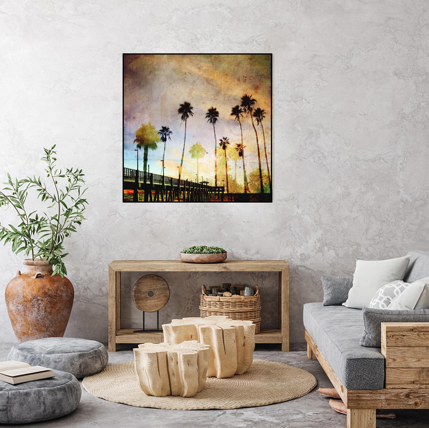 Sunset on the Pier A by GI ArtLab on GIANT ART - yellow tropical