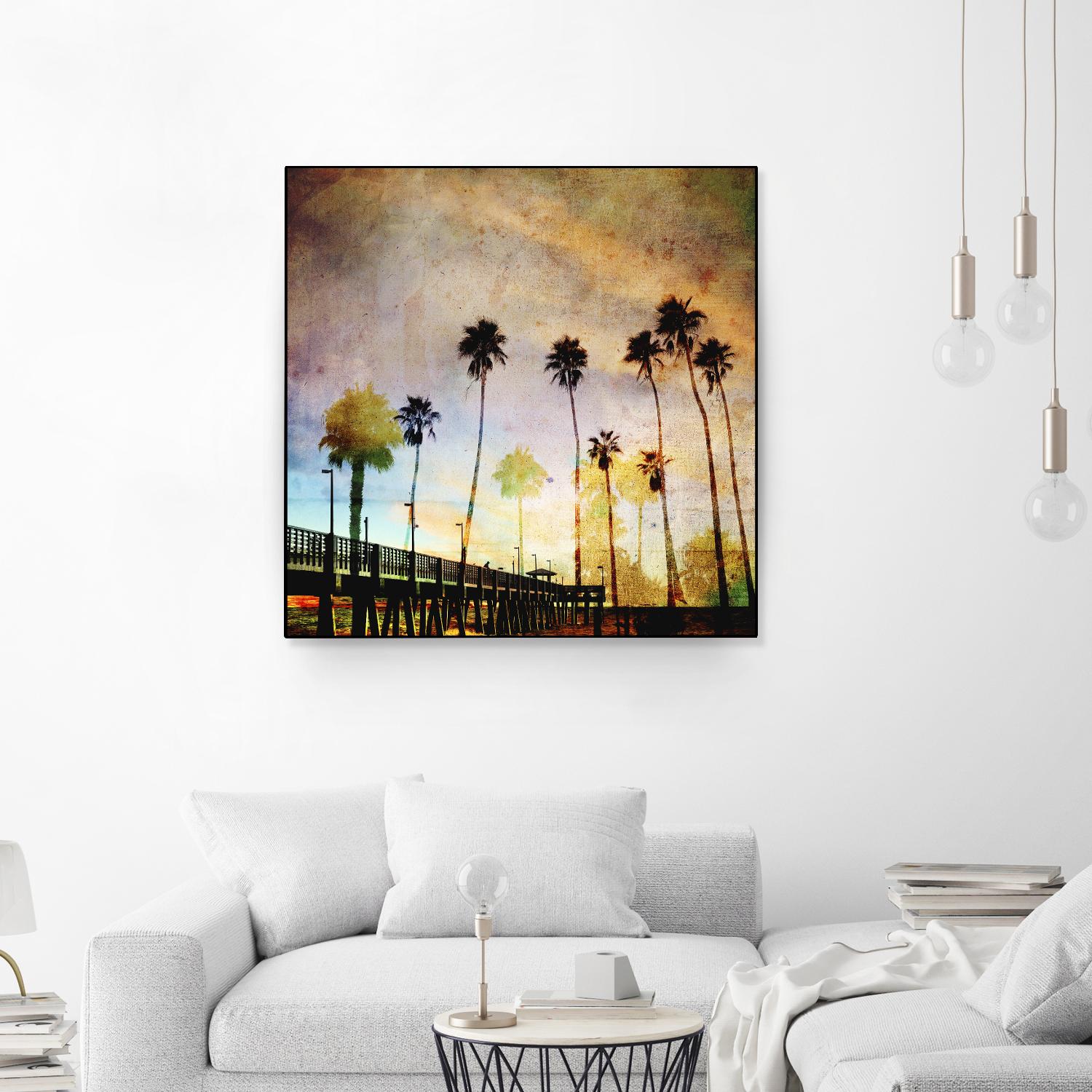 Sunset on the Pier A by GI ArtLab on GIANT ART - yellow tropical