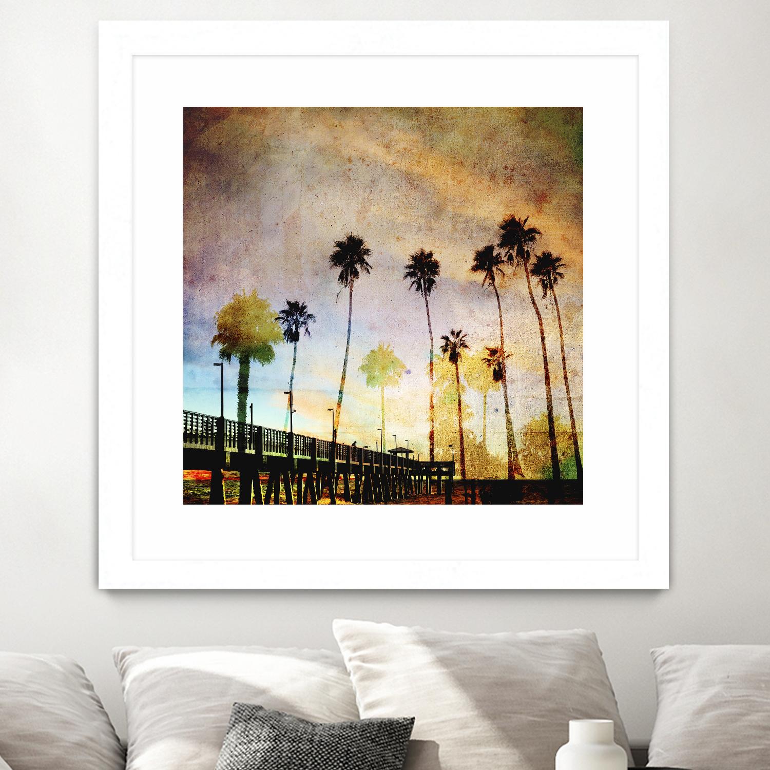 Sunset on the Pier A by GI ArtLab on GIANT ART - yellow tropical