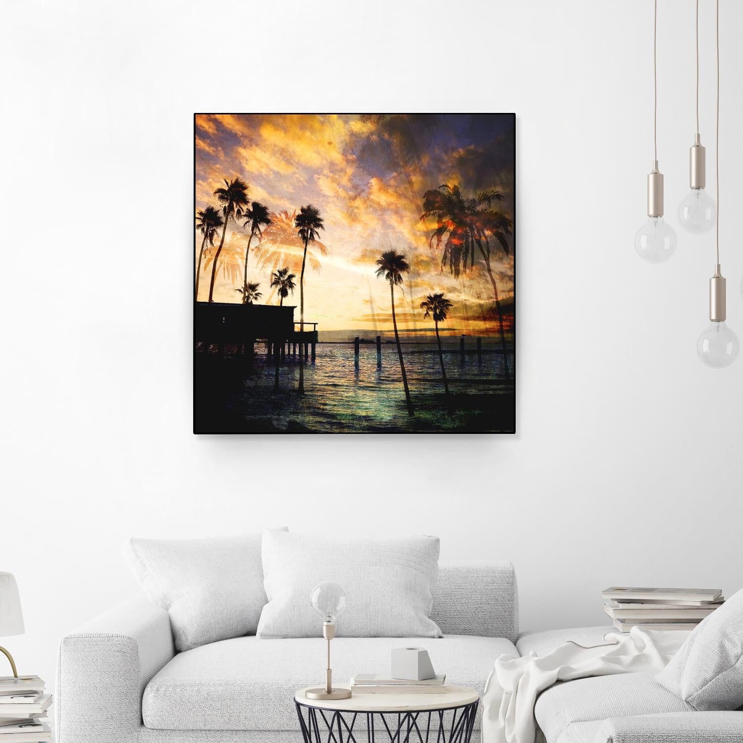 Sunset on the Pier B by GI ArtLab on GIANT ART - blue tropical