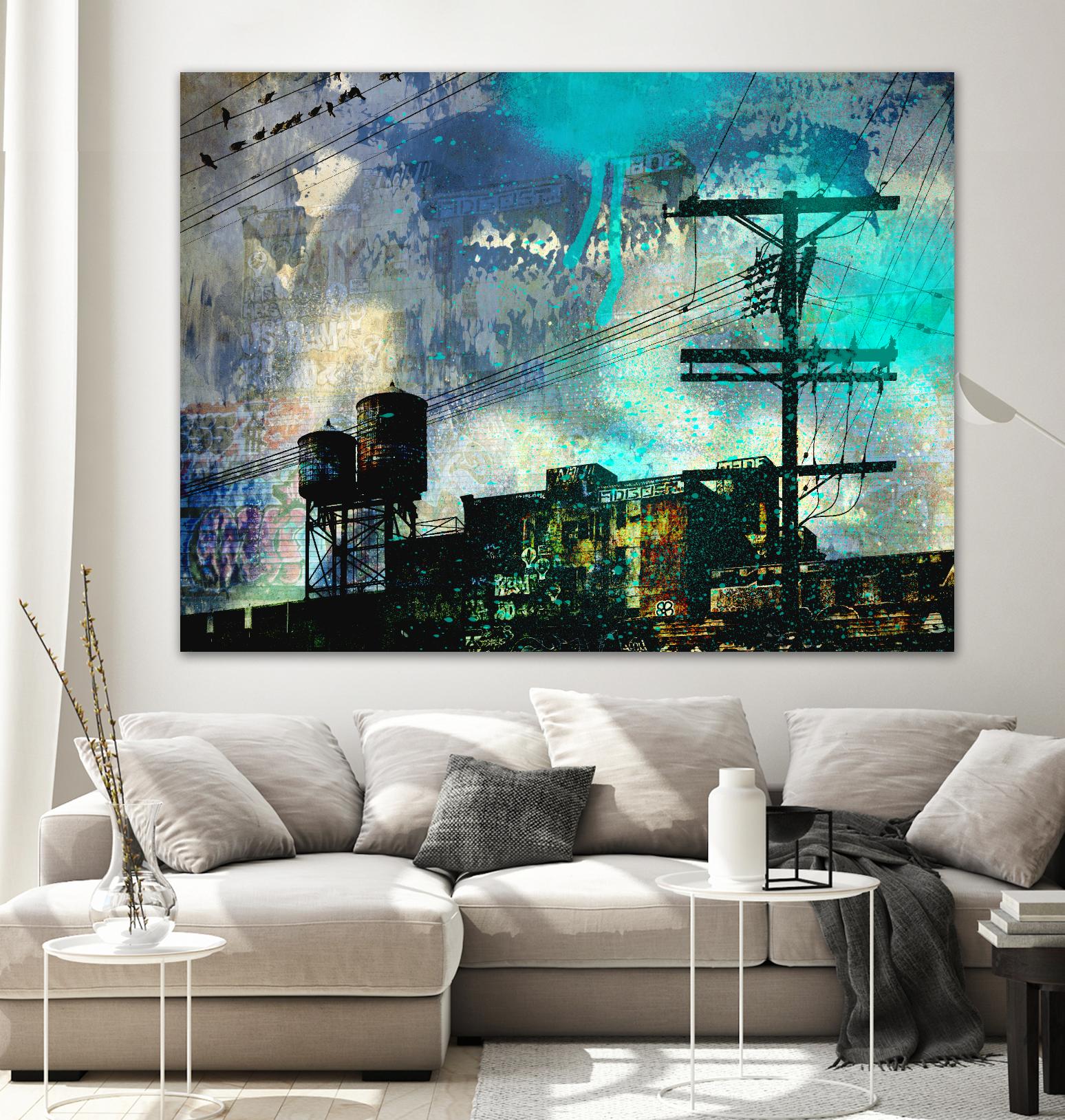 City Scrim B by GI ArtLab on GIANT ART - green city scene