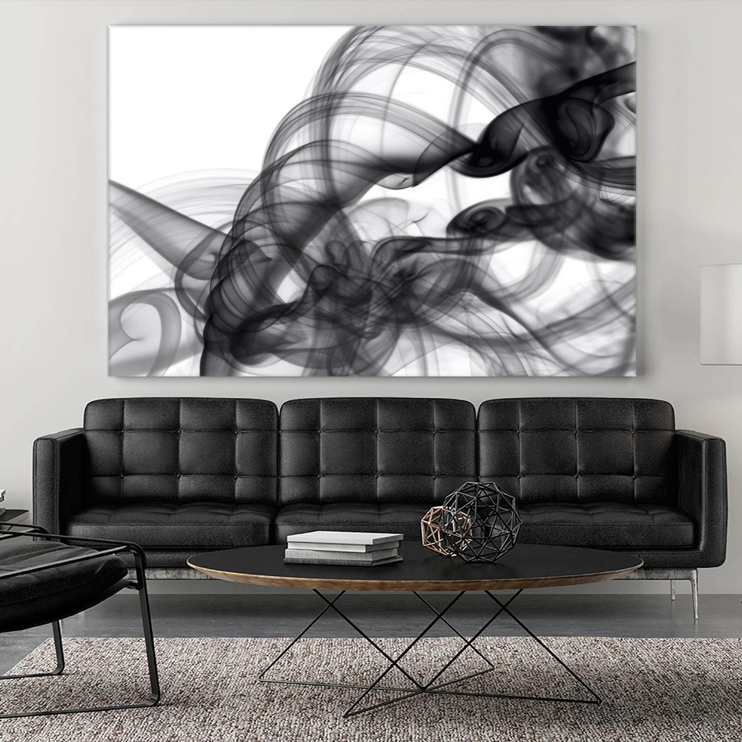 White Smoke Abstract by GI ArtLab on GIANT ART - black abstract