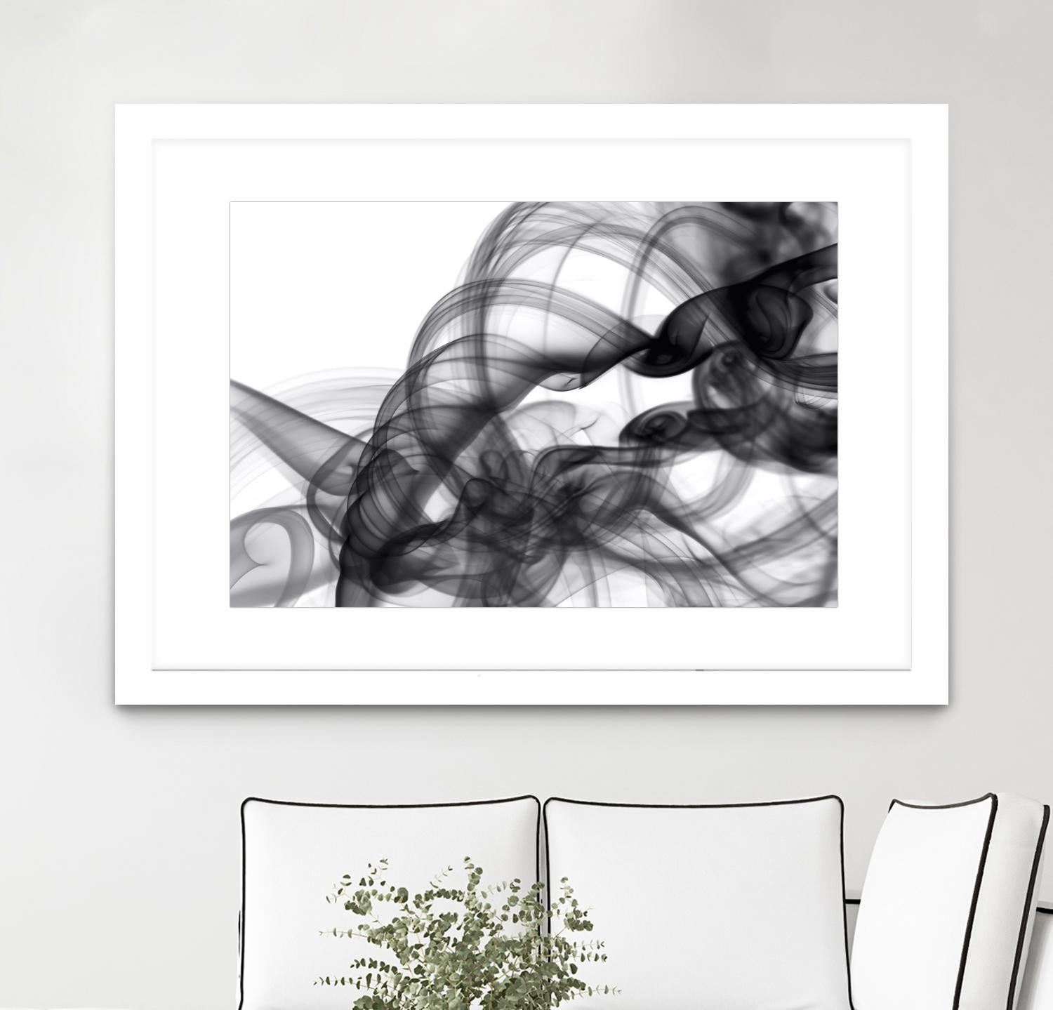White Smoke Abstract by GI ArtLab on GIANT ART - black abstract