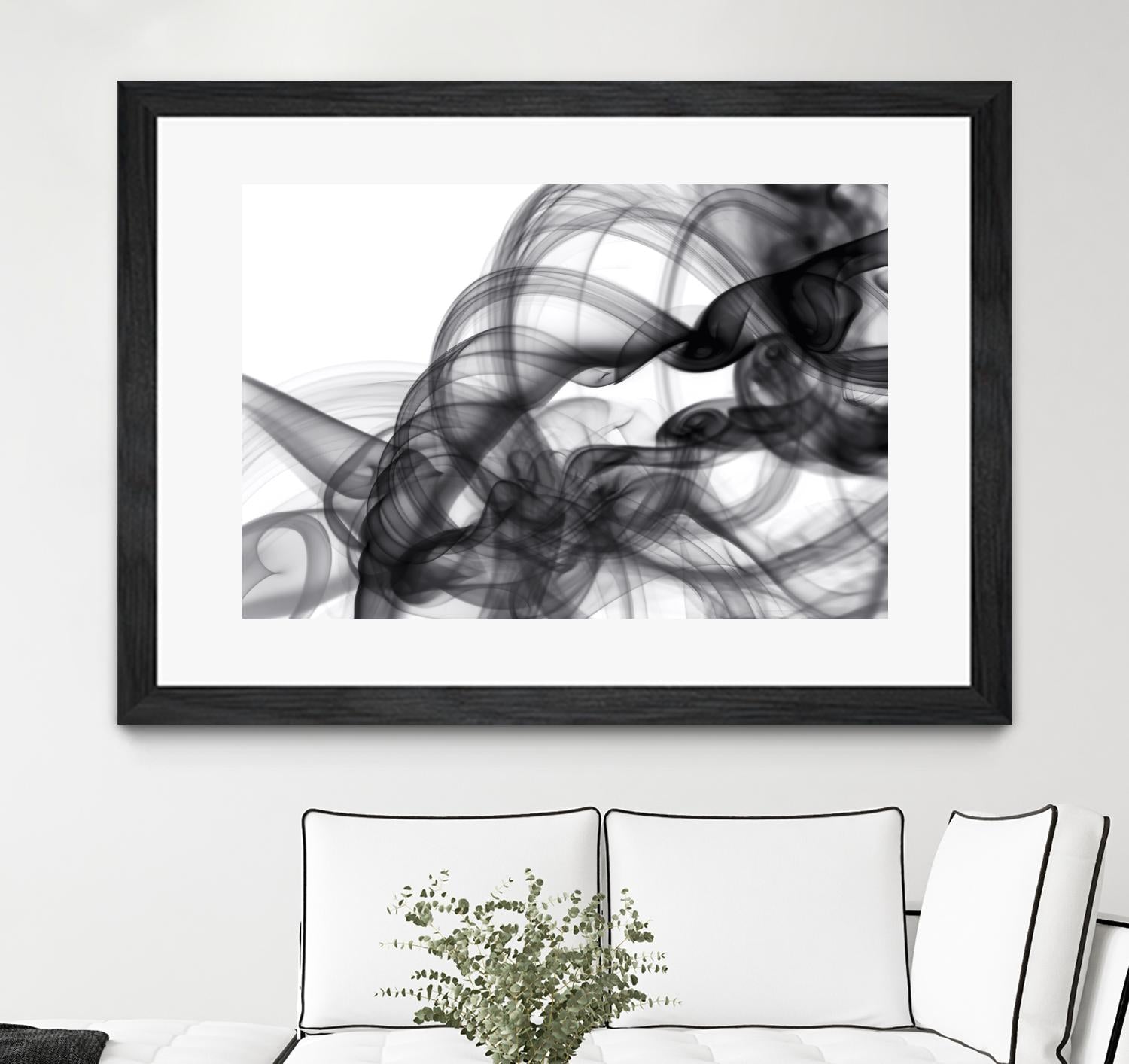 White Smoke Abstract by GI ArtLab on GIANT ART - black abstract