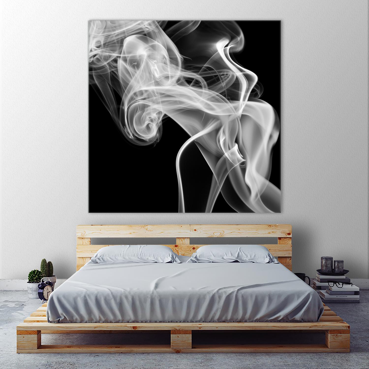 Black Smoke Abstract Square by GI ArtLab on GIANT ART - black abstract