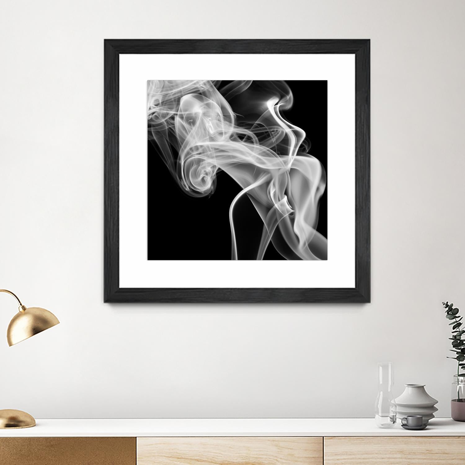 Black Smoke Abstract Square by GI ArtLab on GIANT ART - black abstract