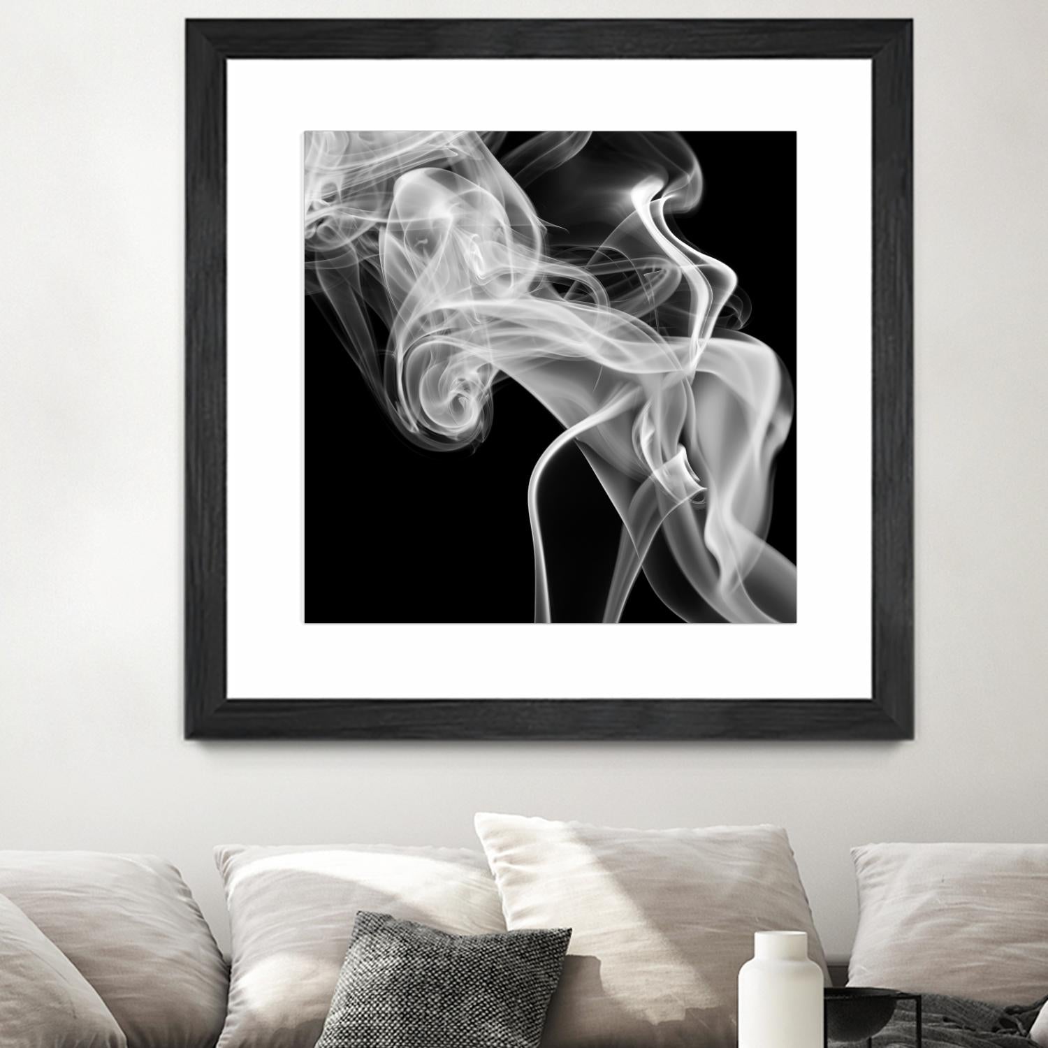 Black Smoke Abstract Square by GI ArtLab on GIANT ART - black abstract