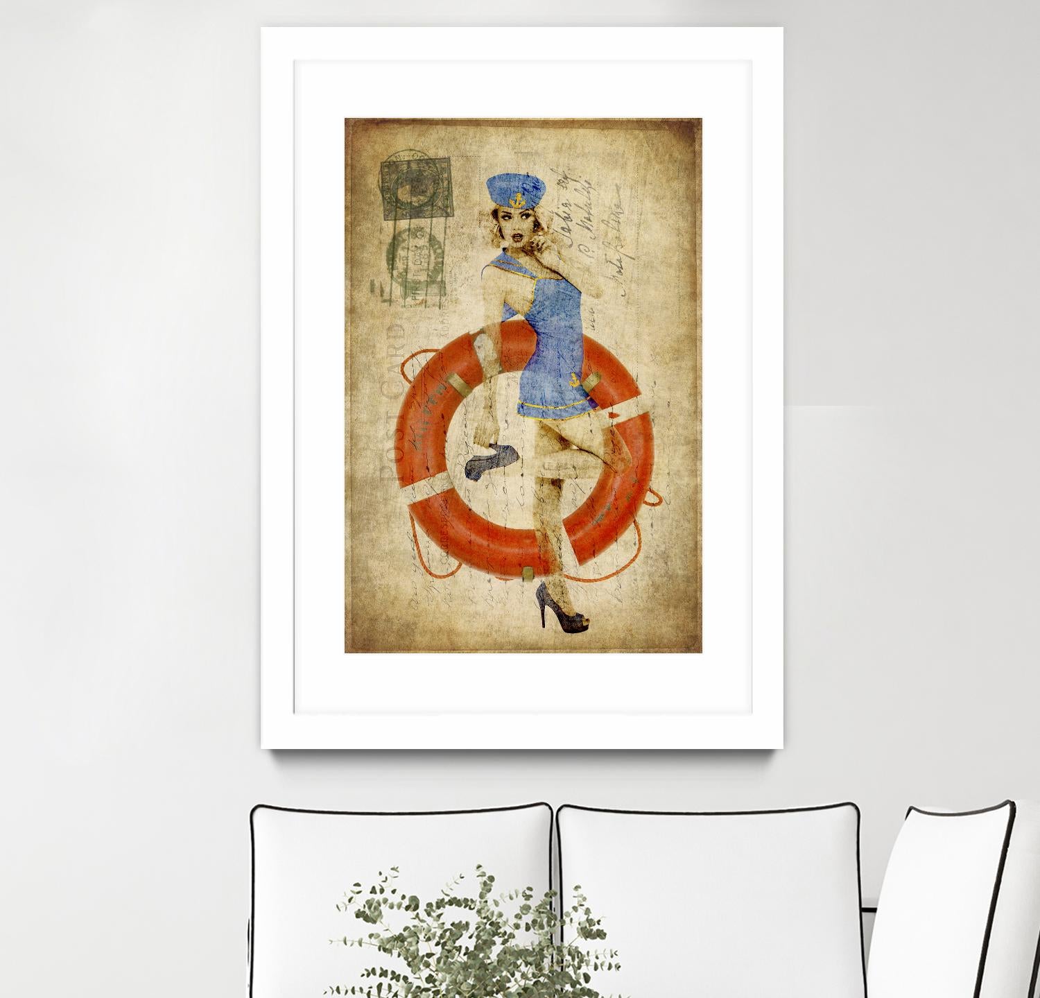 Pinup Girl Sailing by GI ArtLab on GIANT ART - red vintage