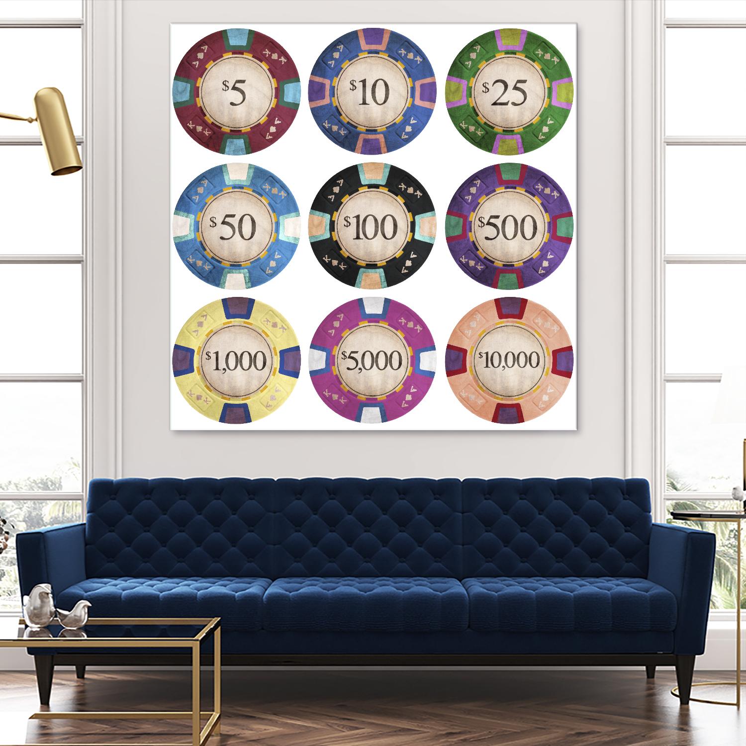Poker Chips by GI ArtLab on GIANT ART - blue leisure