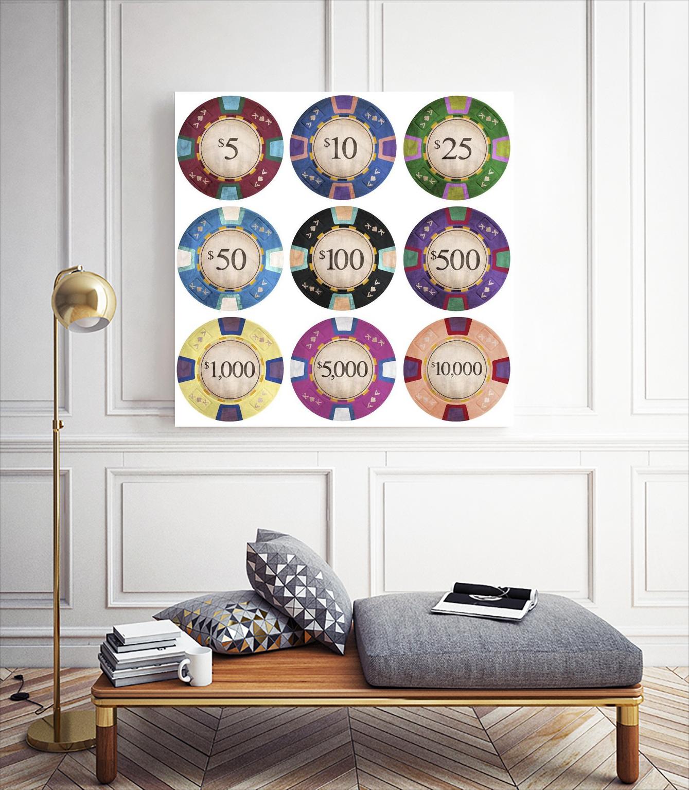Poker Chips by GI ArtLab on GIANT ART - blue leisure