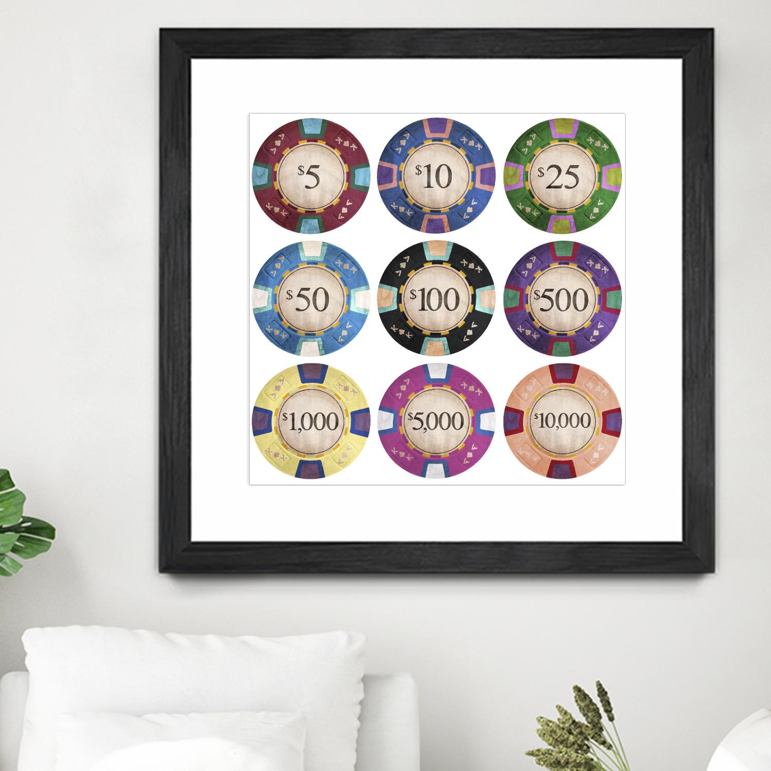 Poker Chips by GI ArtLab on GIANT ART - blue leisure