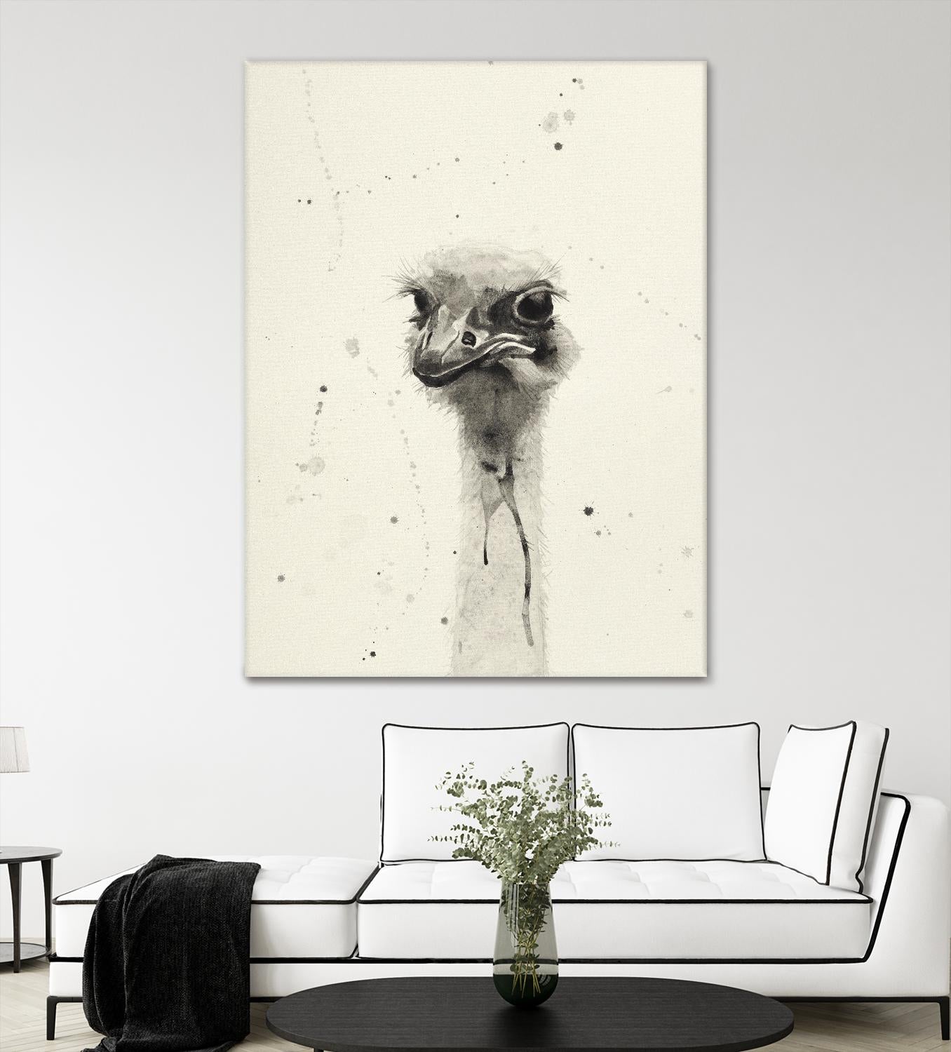 Watercolor Ostrich 2 by Ben Gordon on GIANT ART - beige animals