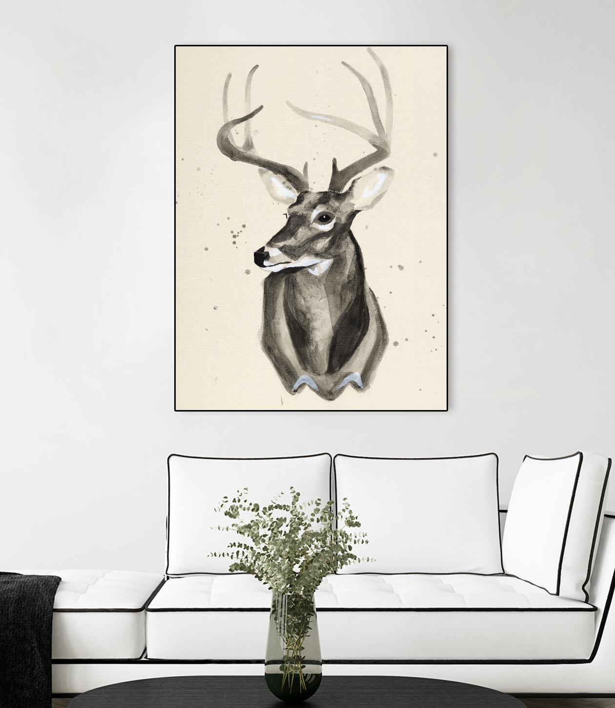 Watercolor Deer Head 3 by Ben Gordon on GIANT ART - beige animals