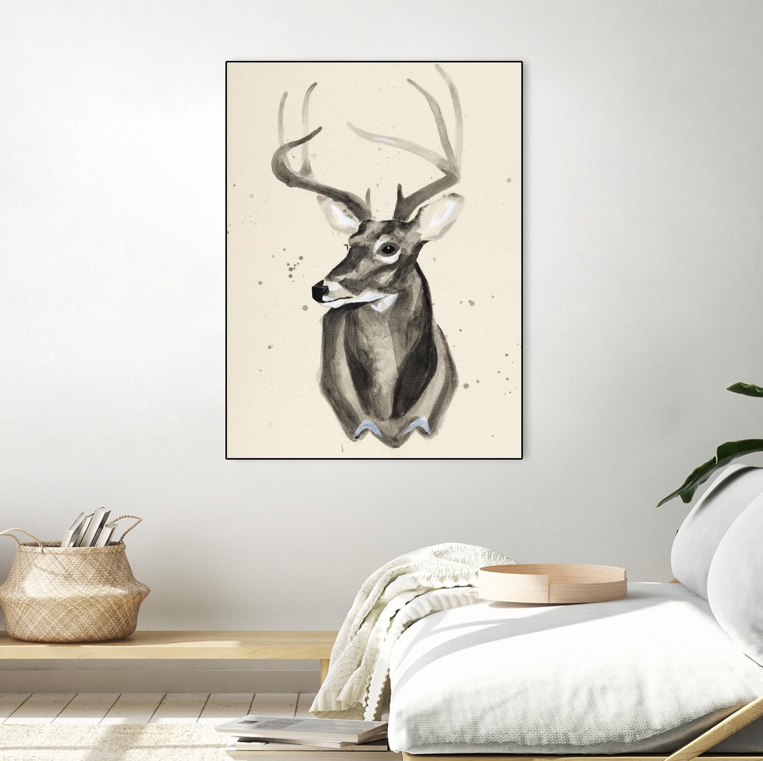 Watercolor Deer Head 3 by Ben Gordon on GIANT ART - beige animals