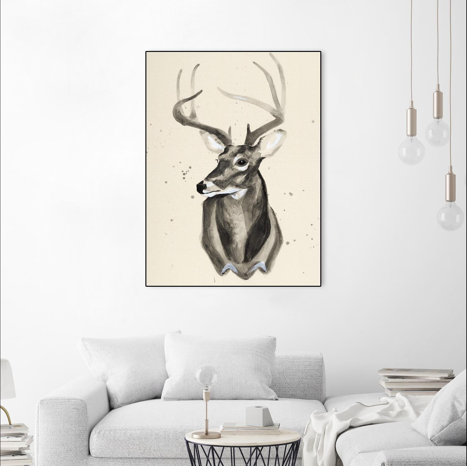 Watercolor Deer Head 3 by Ben Gordon on GIANT ART - beige animals