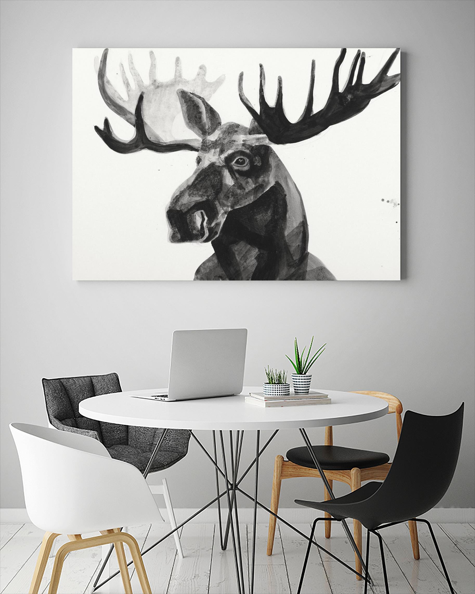 Watercolor Moose by Ben Gordon on GIANT ART - black animals