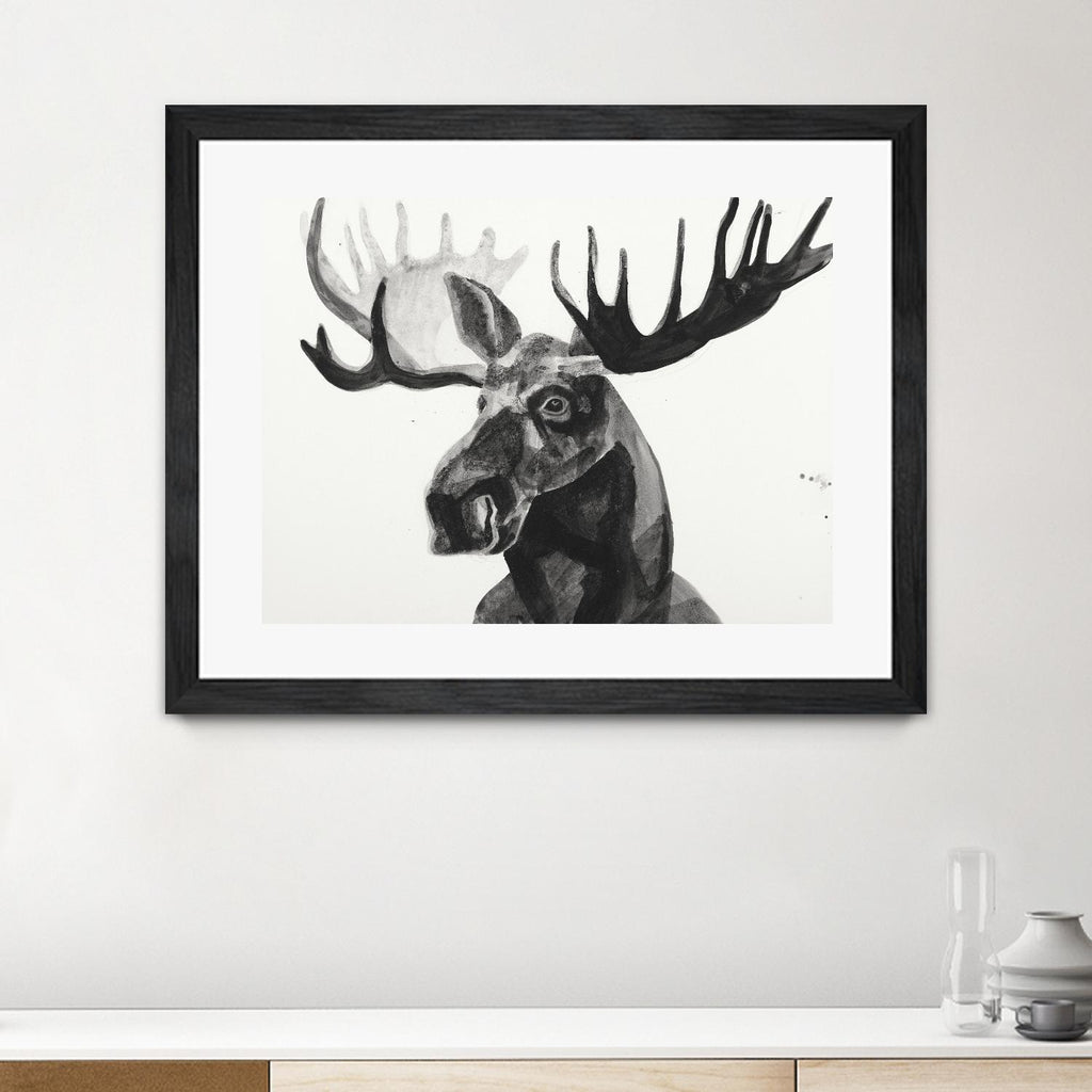 Watercolor Moose by Ben Gordon on GIANT ART - black animals