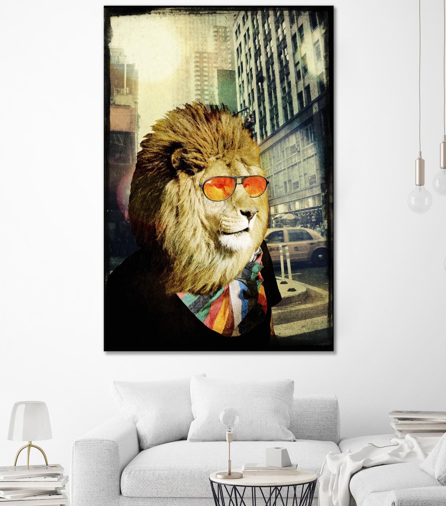 King Lion of the Urban Jungle by GI ArtLab on GIANT ART - brown contemporary