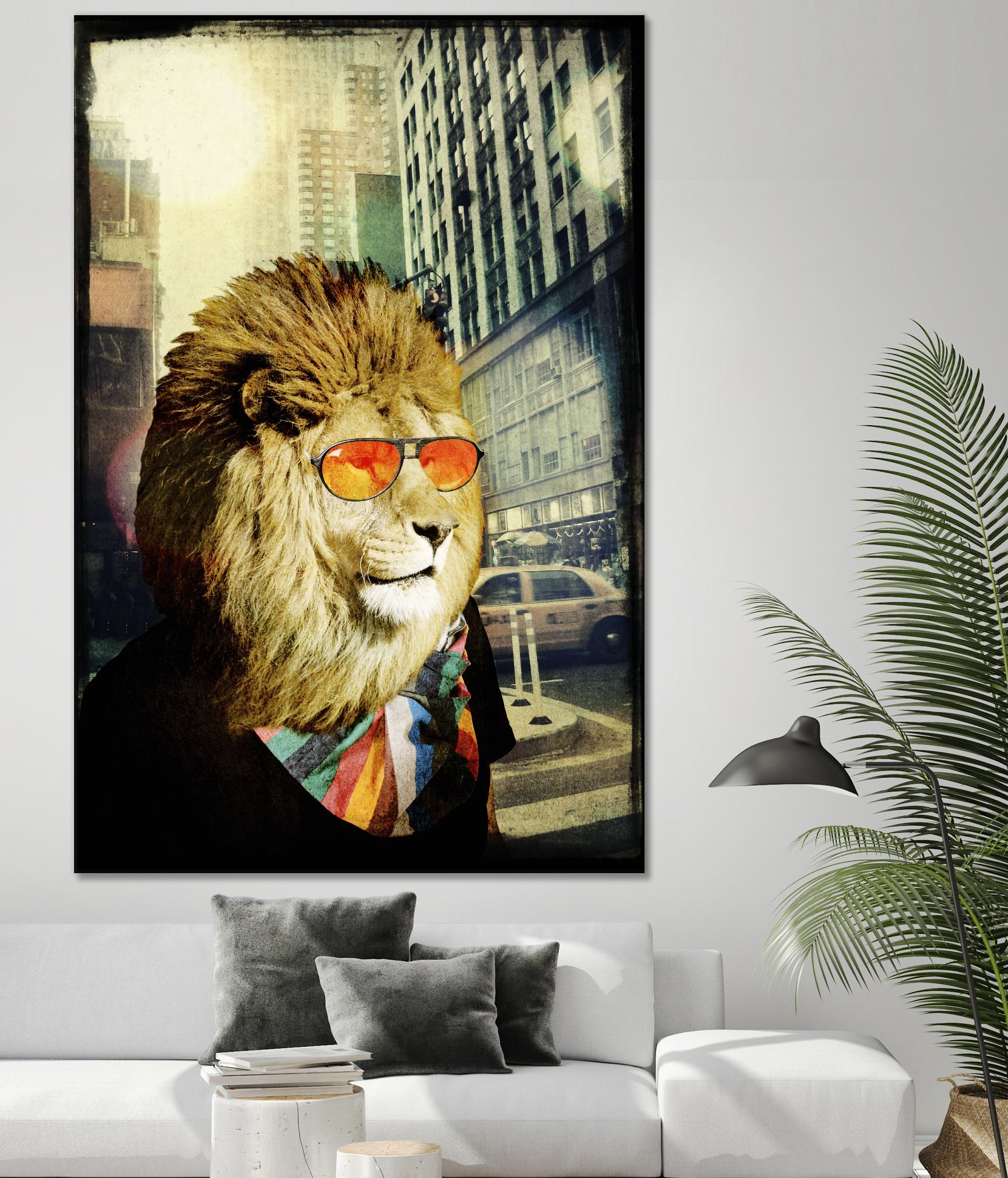 King Lion of the Urban Jungle by GI ArtLab on GIANT ART - brown contemporary