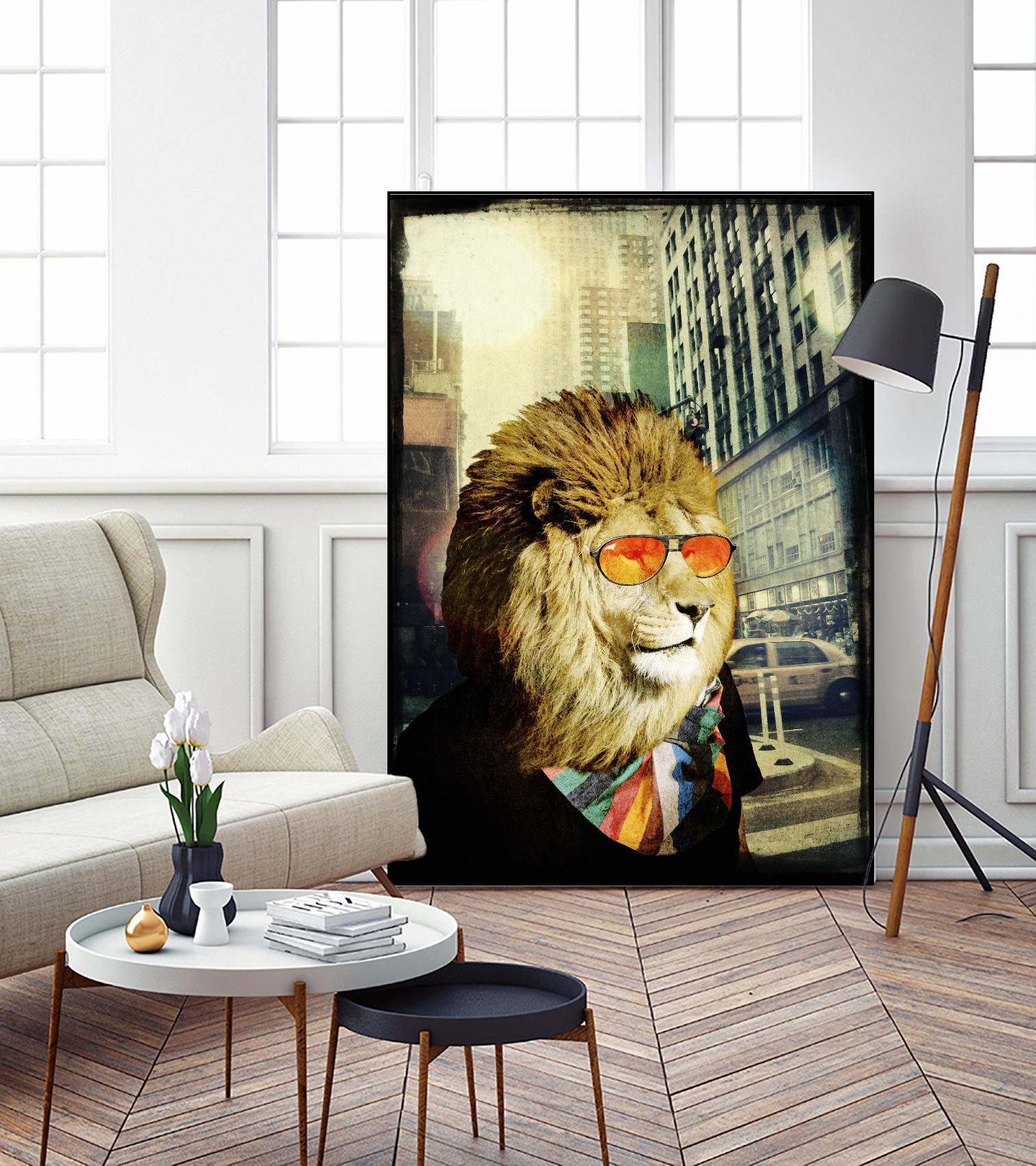 King Lion of the Urban Jungle by GI ArtLab on GIANT ART - brown contemporary