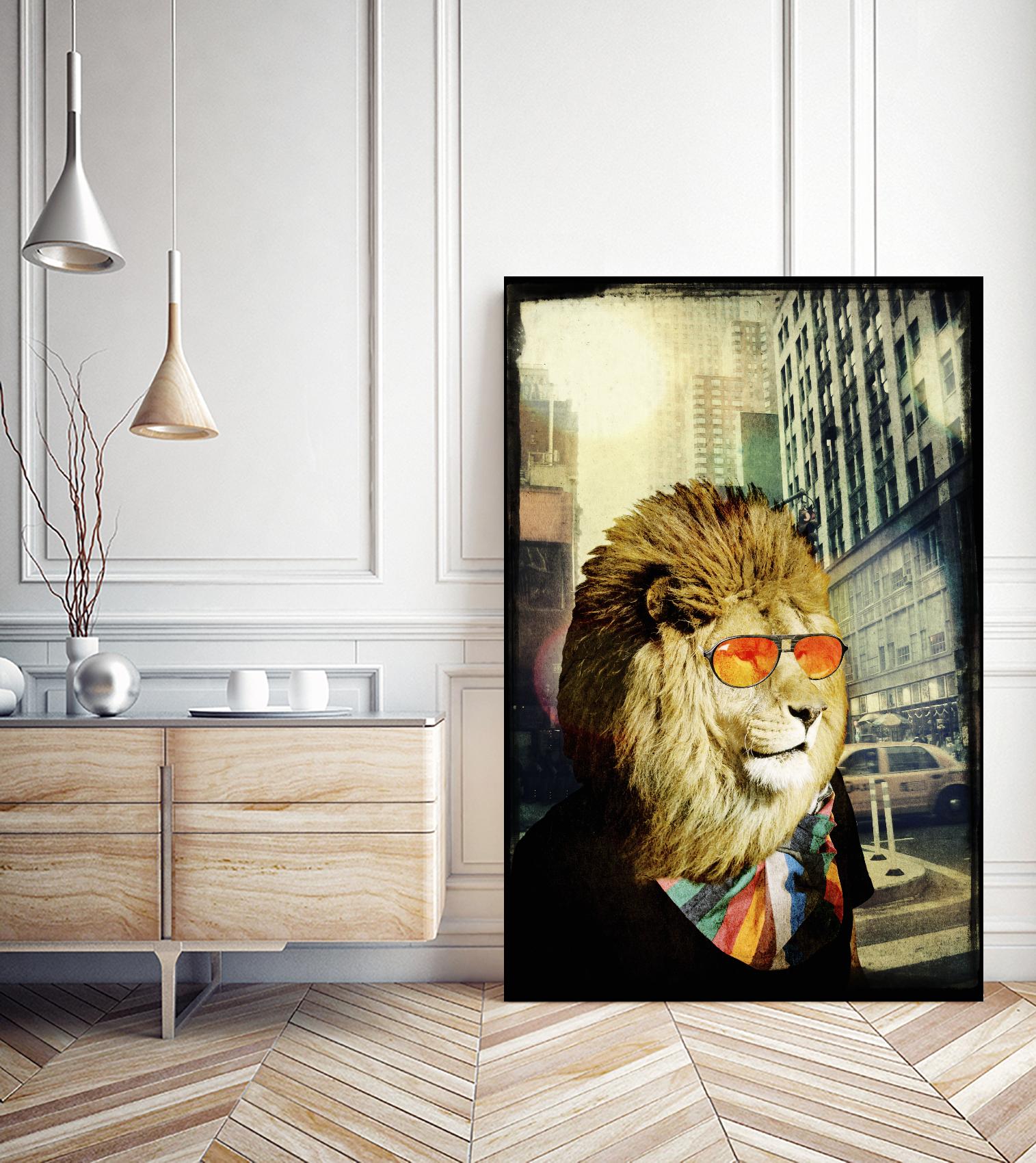 King Lion of the Urban Jungle by GI ArtLab on GIANT ART - brown contemporary