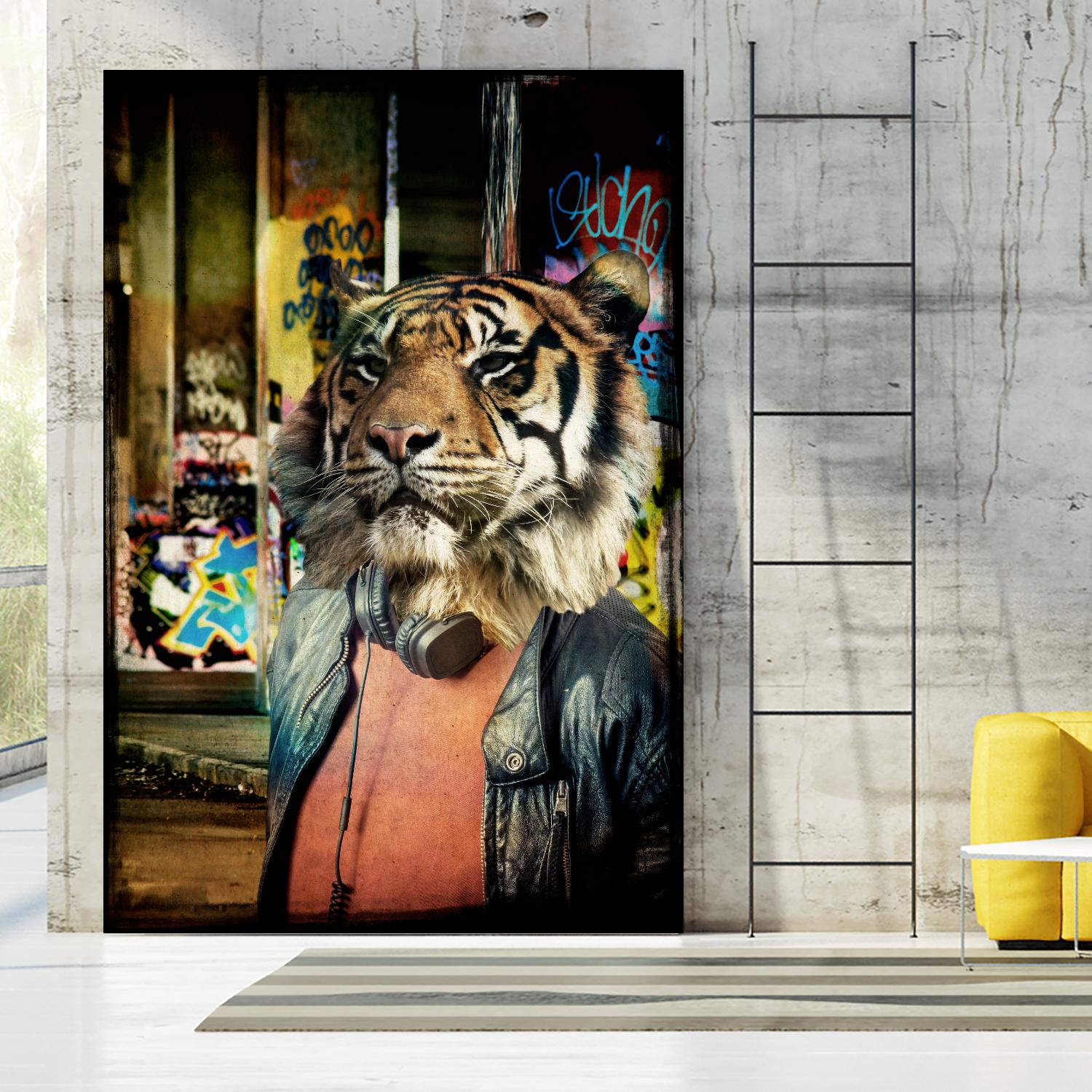 Tiger on the Prowl by GI ArtLab on GIANT ART - brown contemporary