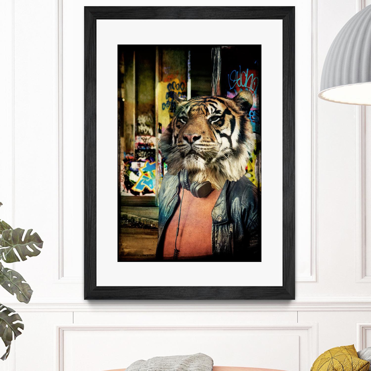 Tiger on the Prowl by GI ArtLab on GIANT ART - brown contemporary