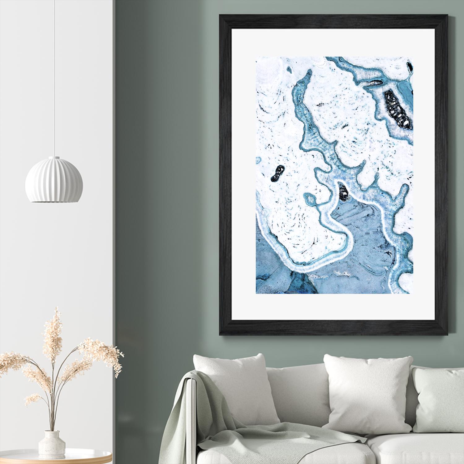 Blue Lace Agate by GI ArtLab on GIANT ART - white abstract