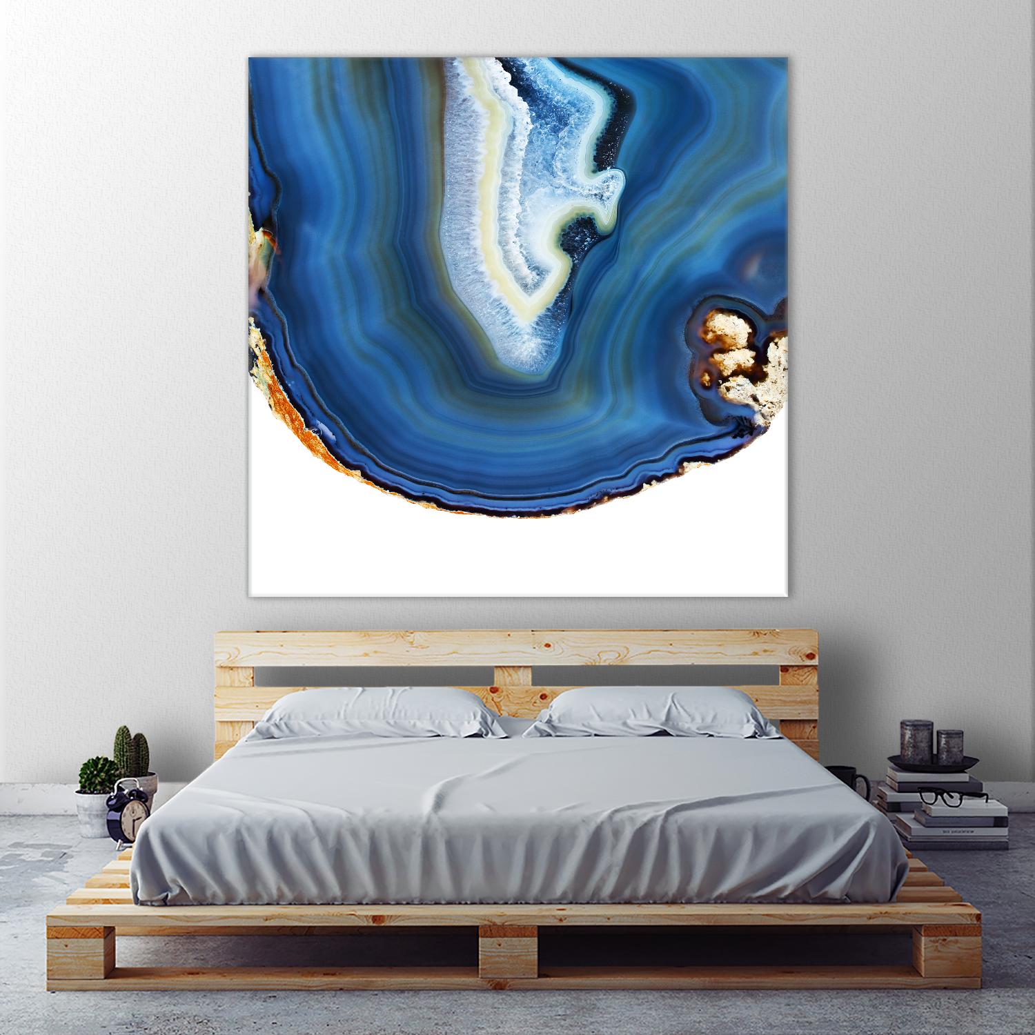 Cobalt Blue Agate A by GI ArtLab on GIANT ART - white abstract