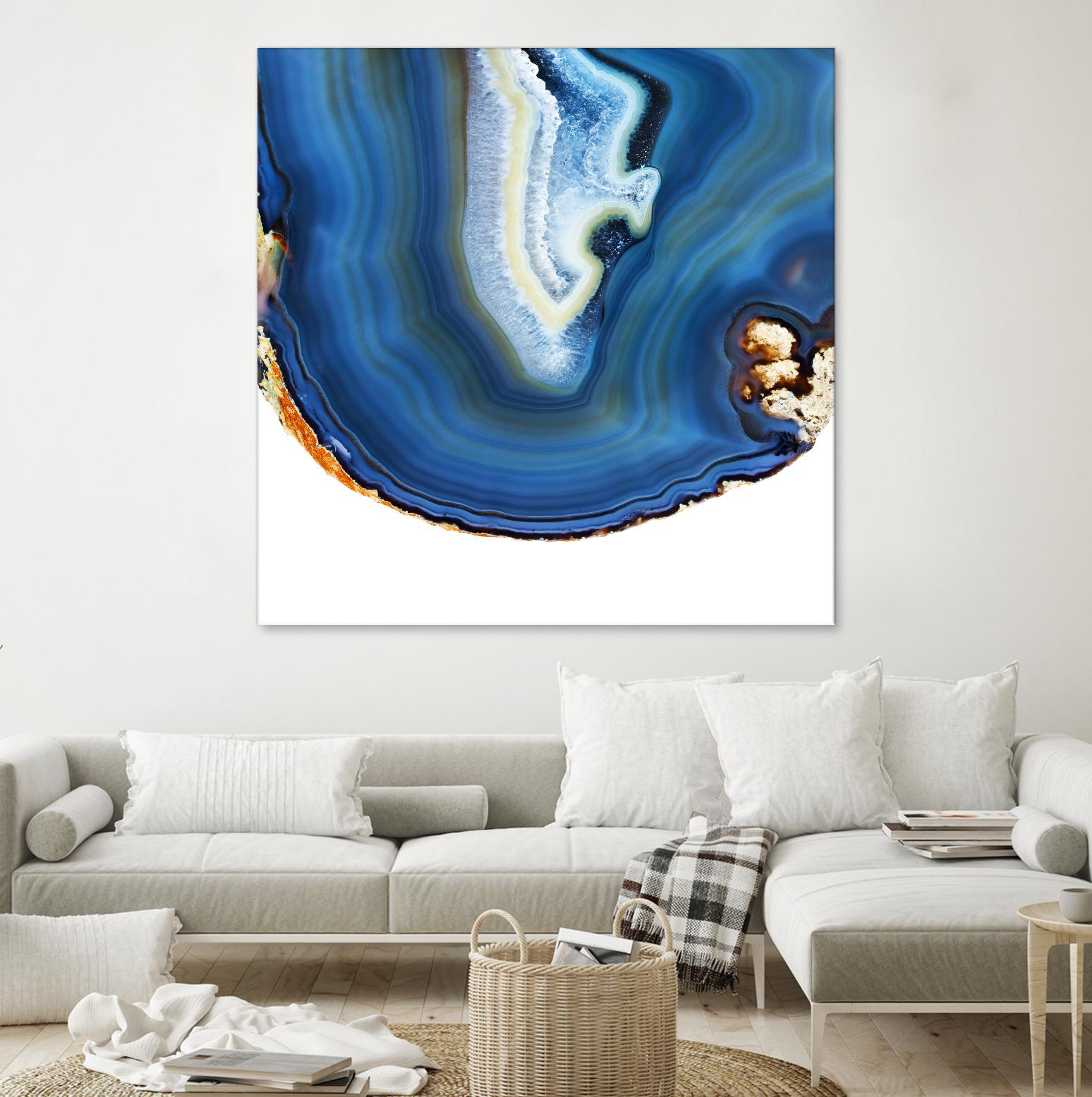 Cobalt Blue Agate A by GI ArtLab on GIANT ART - white abstract