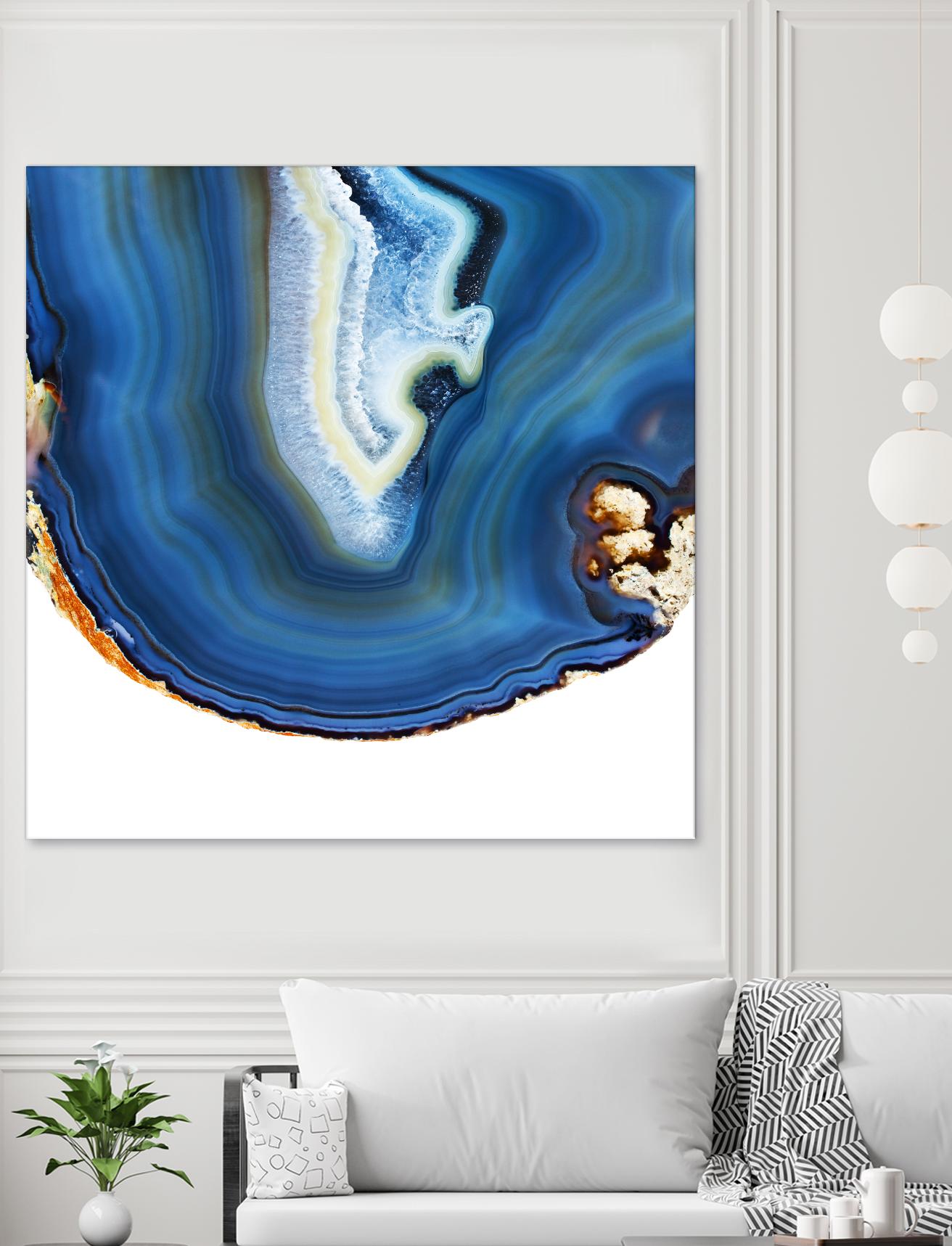 Cobalt Blue Agate A by GI ArtLab on GIANT ART - white abstract