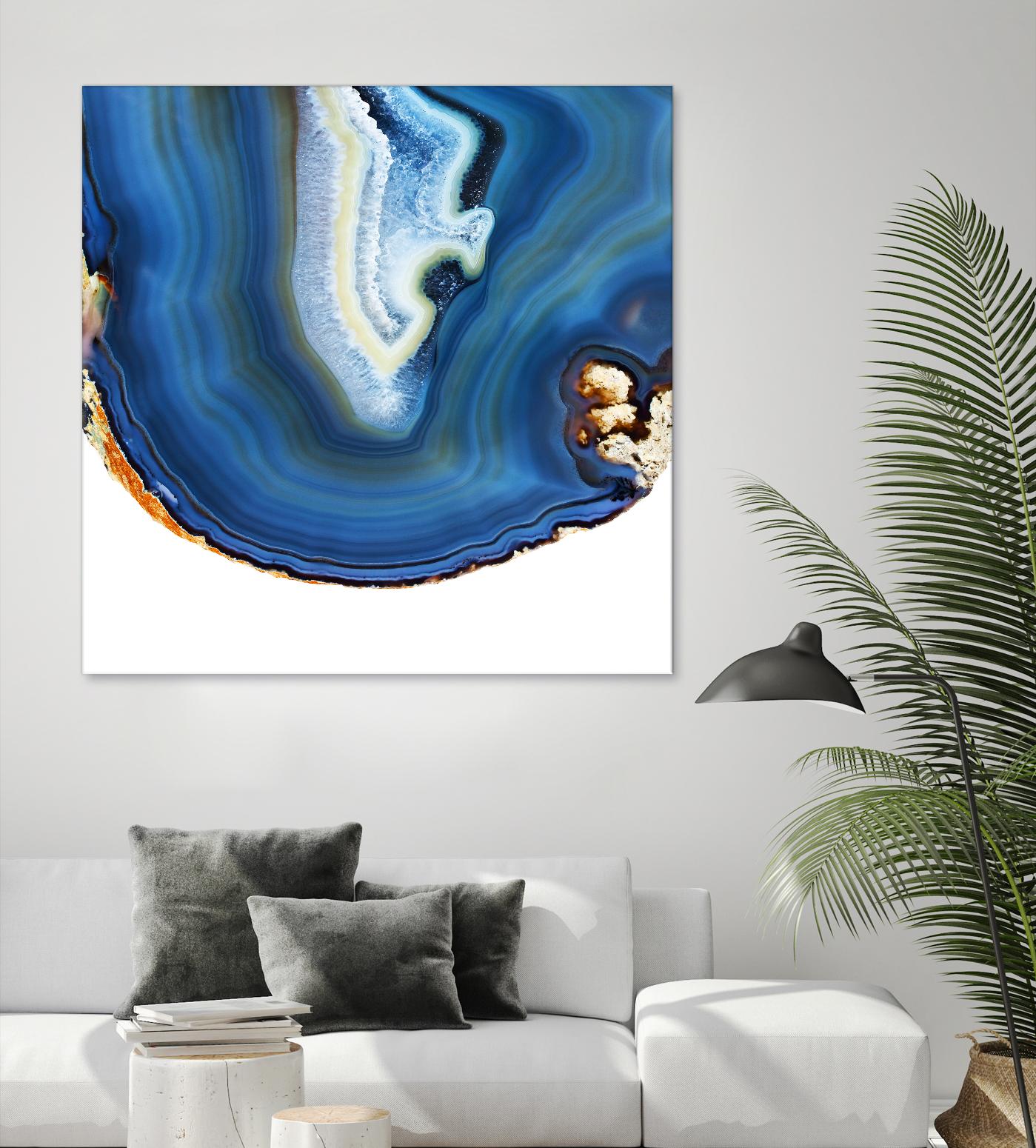 Cobalt Blue Agate A by GI ArtLab on GIANT ART - white abstract