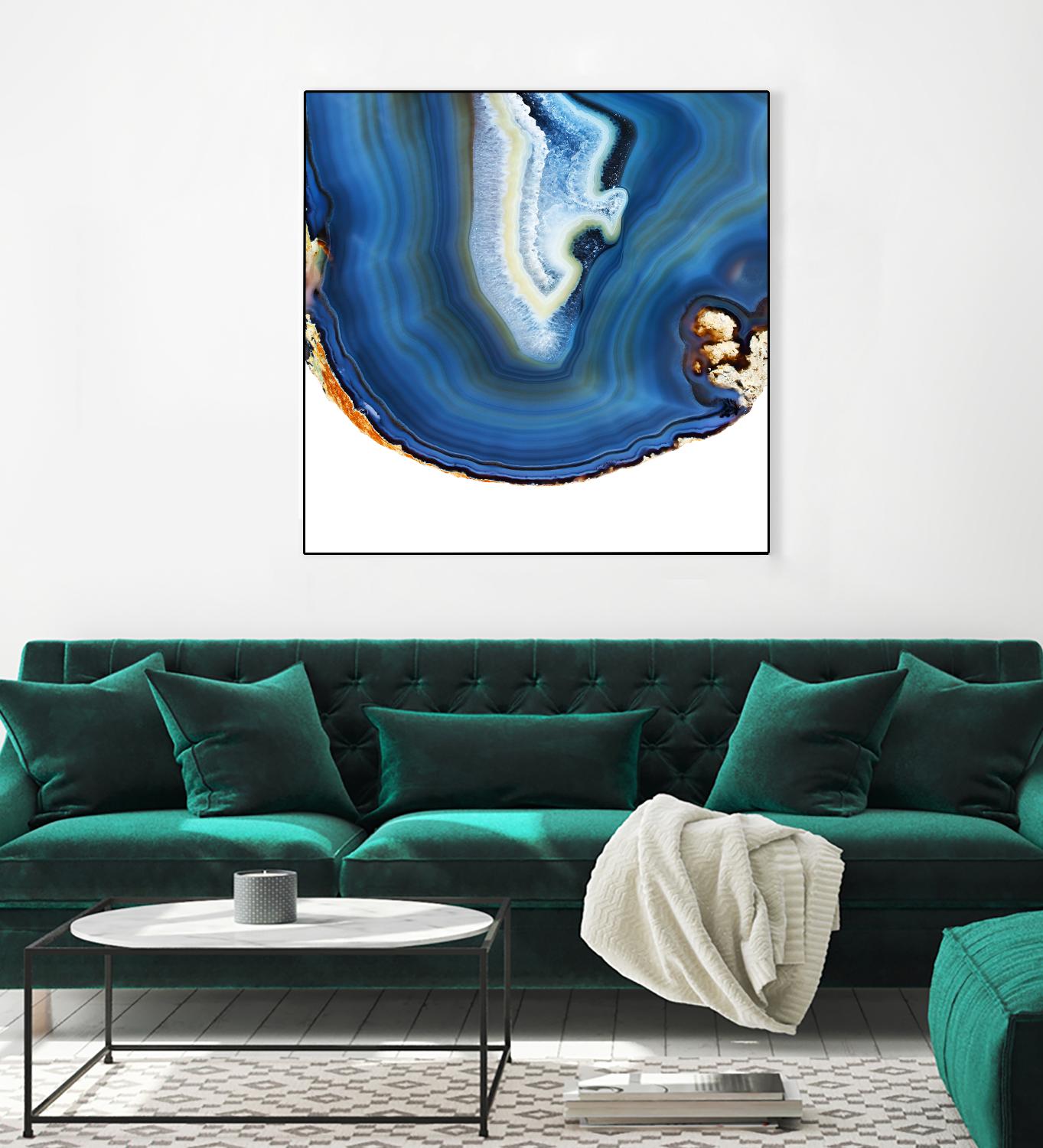 Cobalt Blue Agate A by GI ArtLab on GIANT ART - white abstract