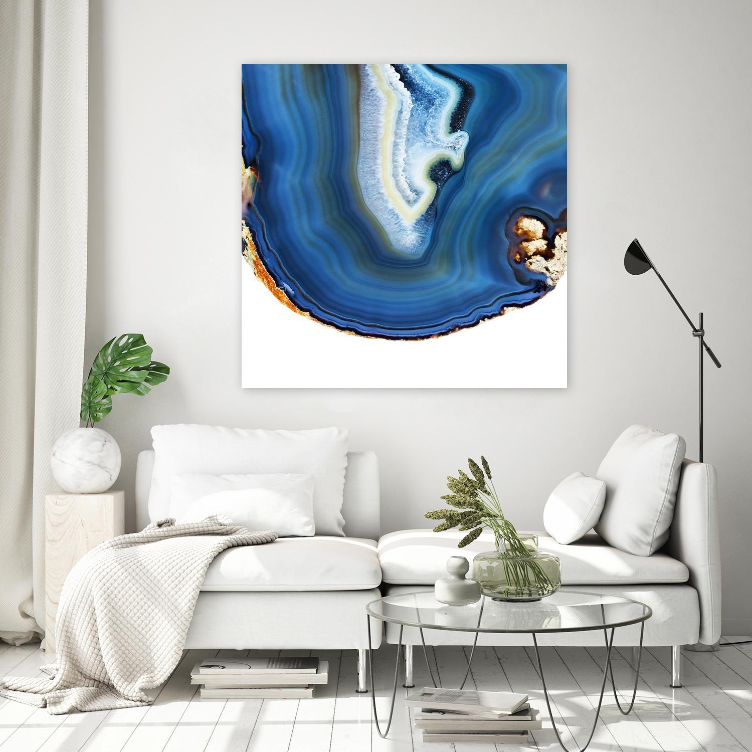 Cobalt Blue Agate A by GI ArtLab on GIANT ART - white abstract